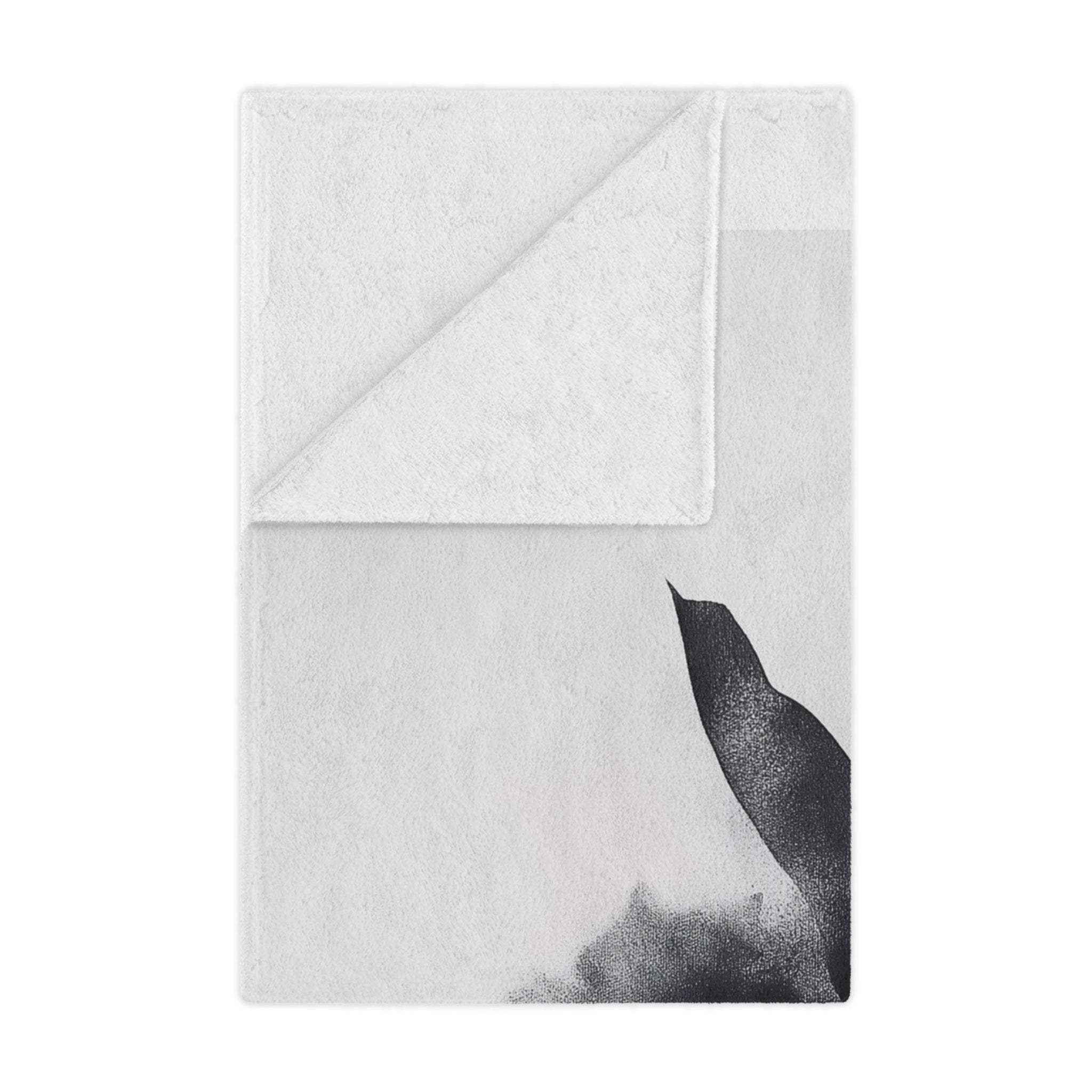 Elegant Black Leaf Minky Blanket