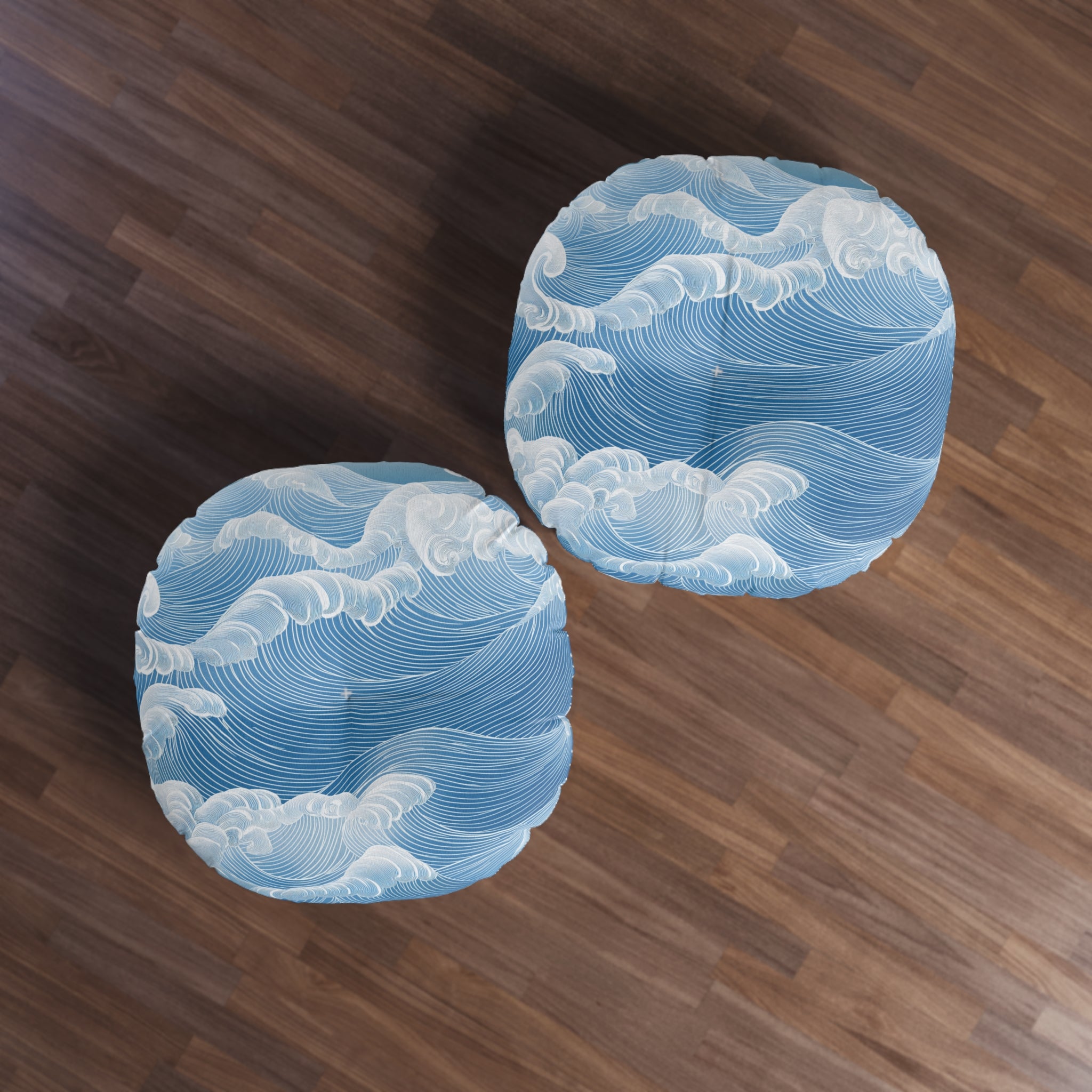 Ocean Wave Tufted Floor Pillow