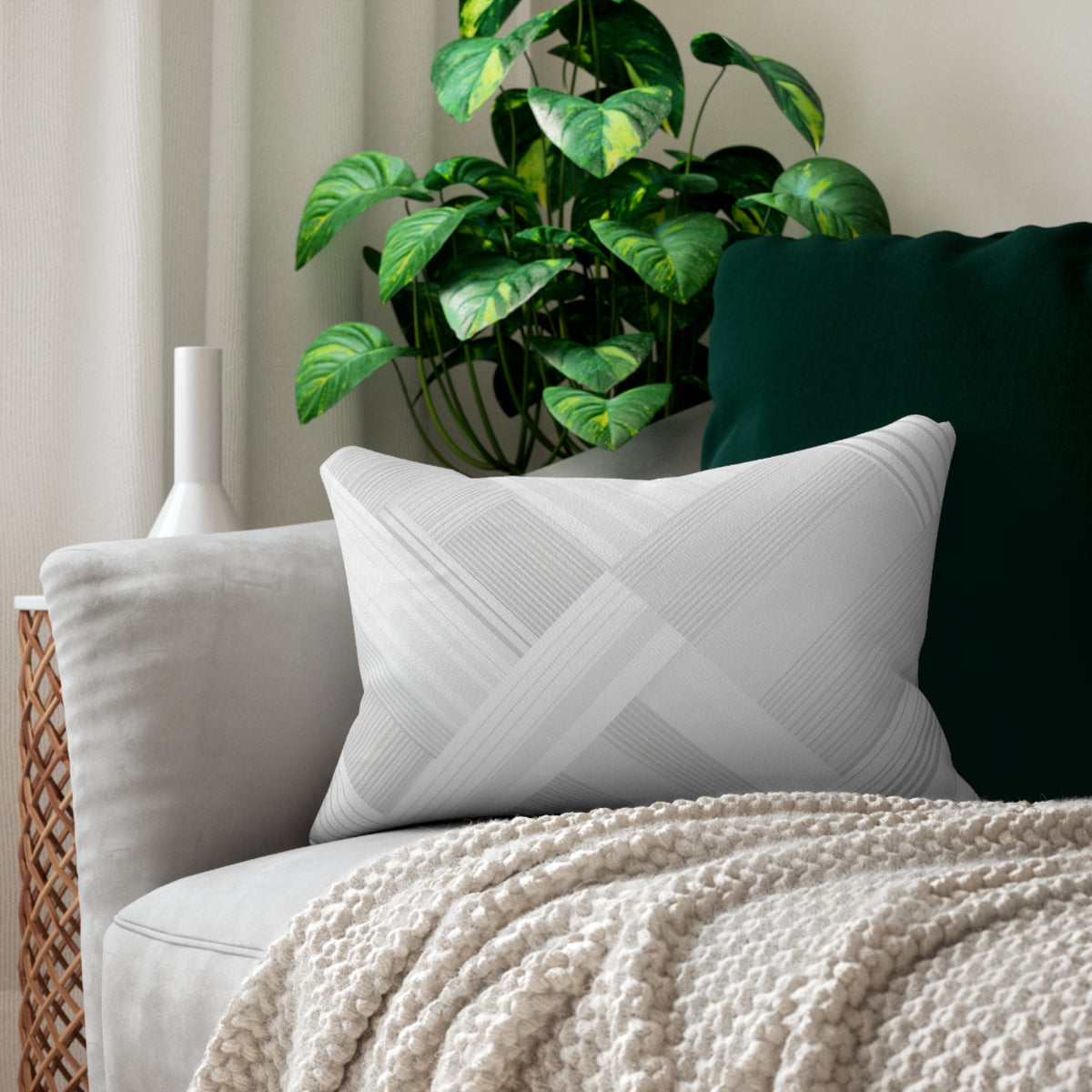 Minimalist Spun Polyester Lumbar Pillow