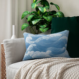 Ocean Waves Spun Polyester Lumbar Pillow