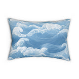 Ocean Waves Spun Polyester Lumbar Pillow