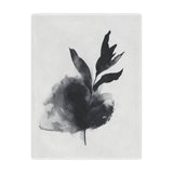 Elegant Black Leaf Minky Blanket