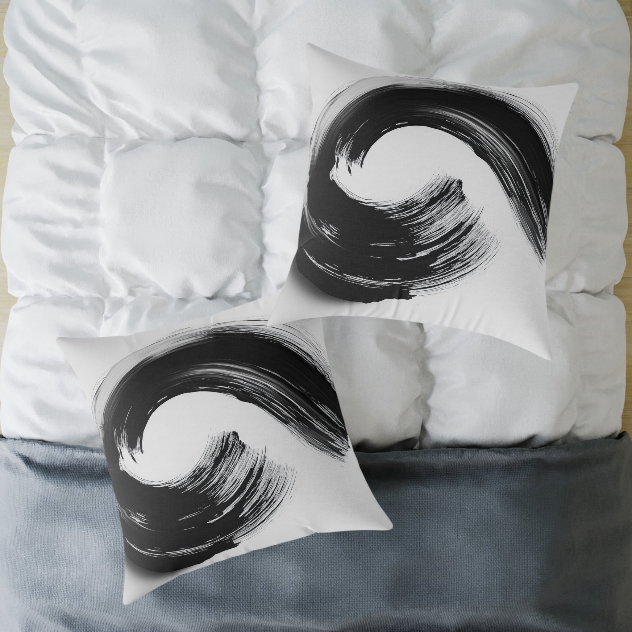 Abstract Wave Poly Canvas Pillow