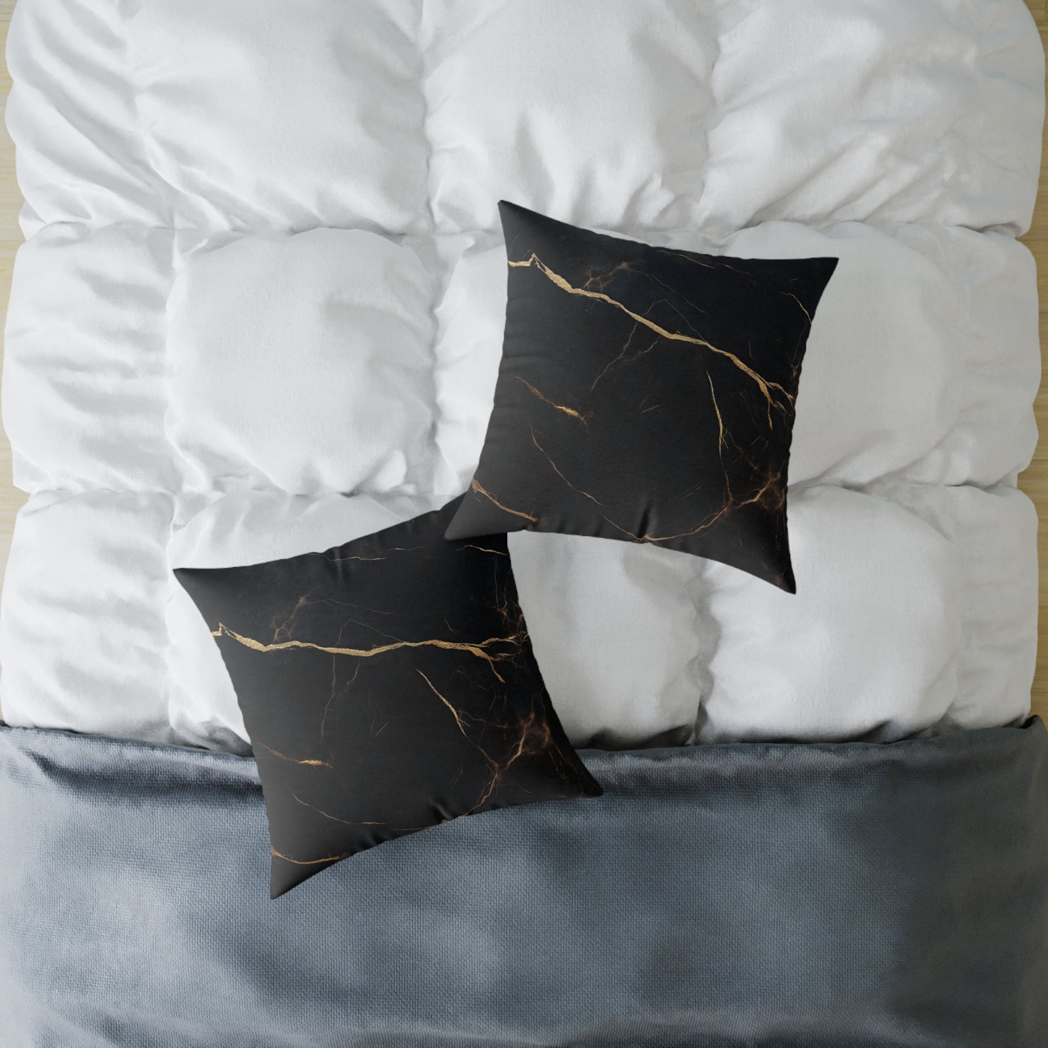 Elegant Black Marble Pillow