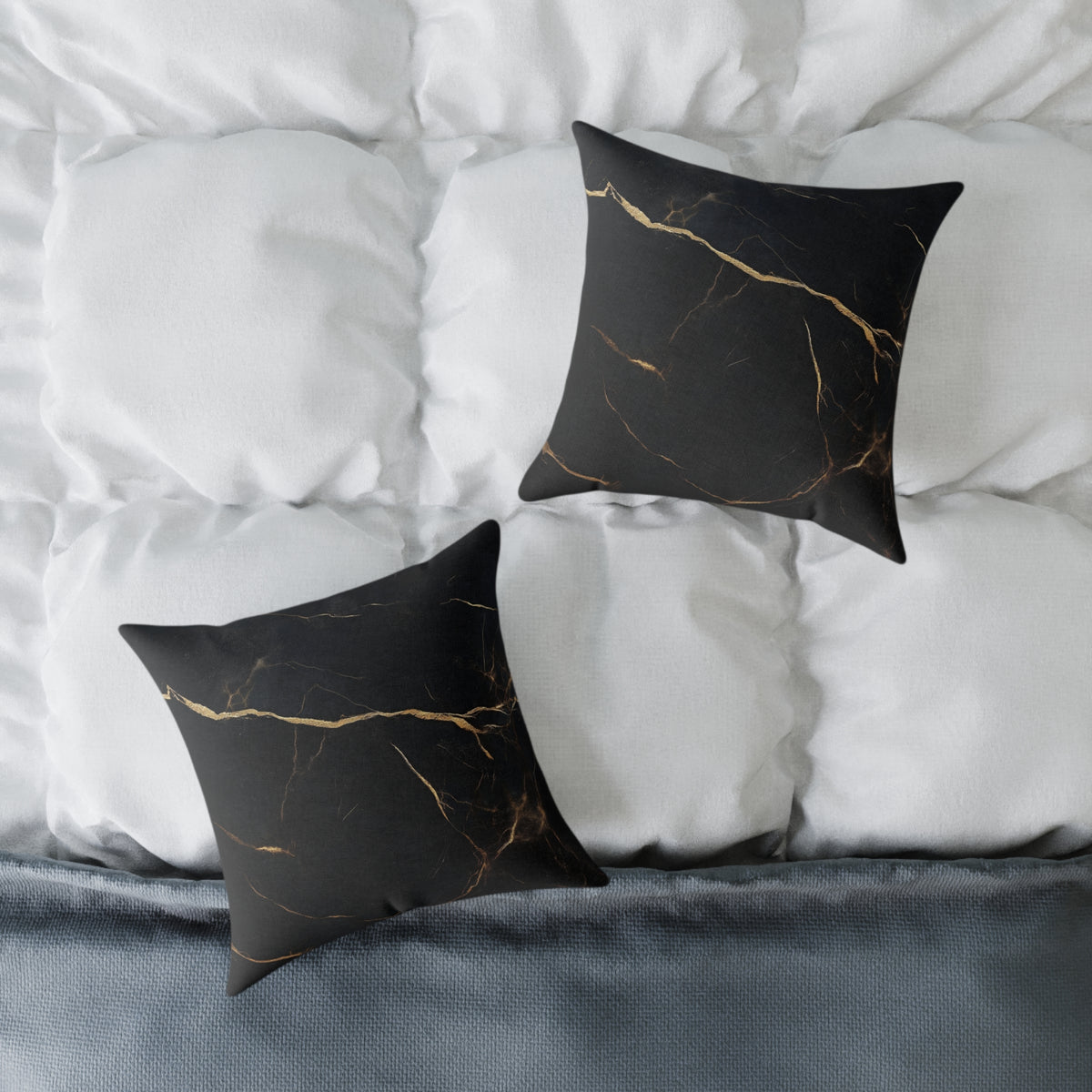 Elegant Black Marble Pillow
