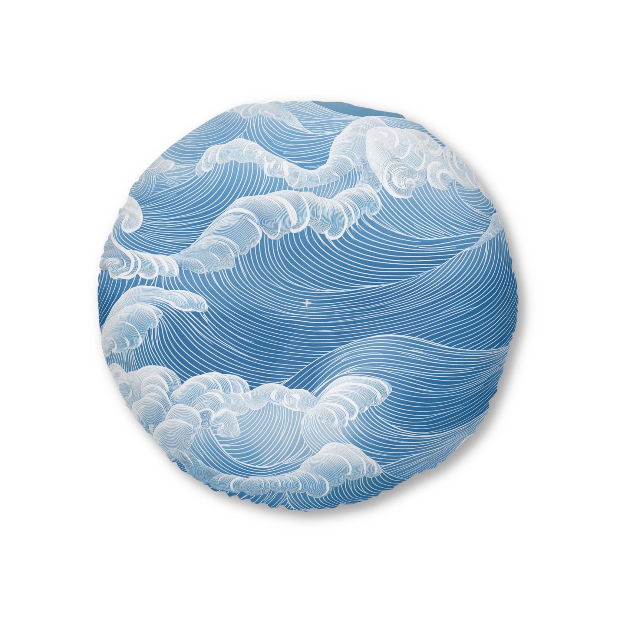 Ocean Wave Tufted Floor Pillow