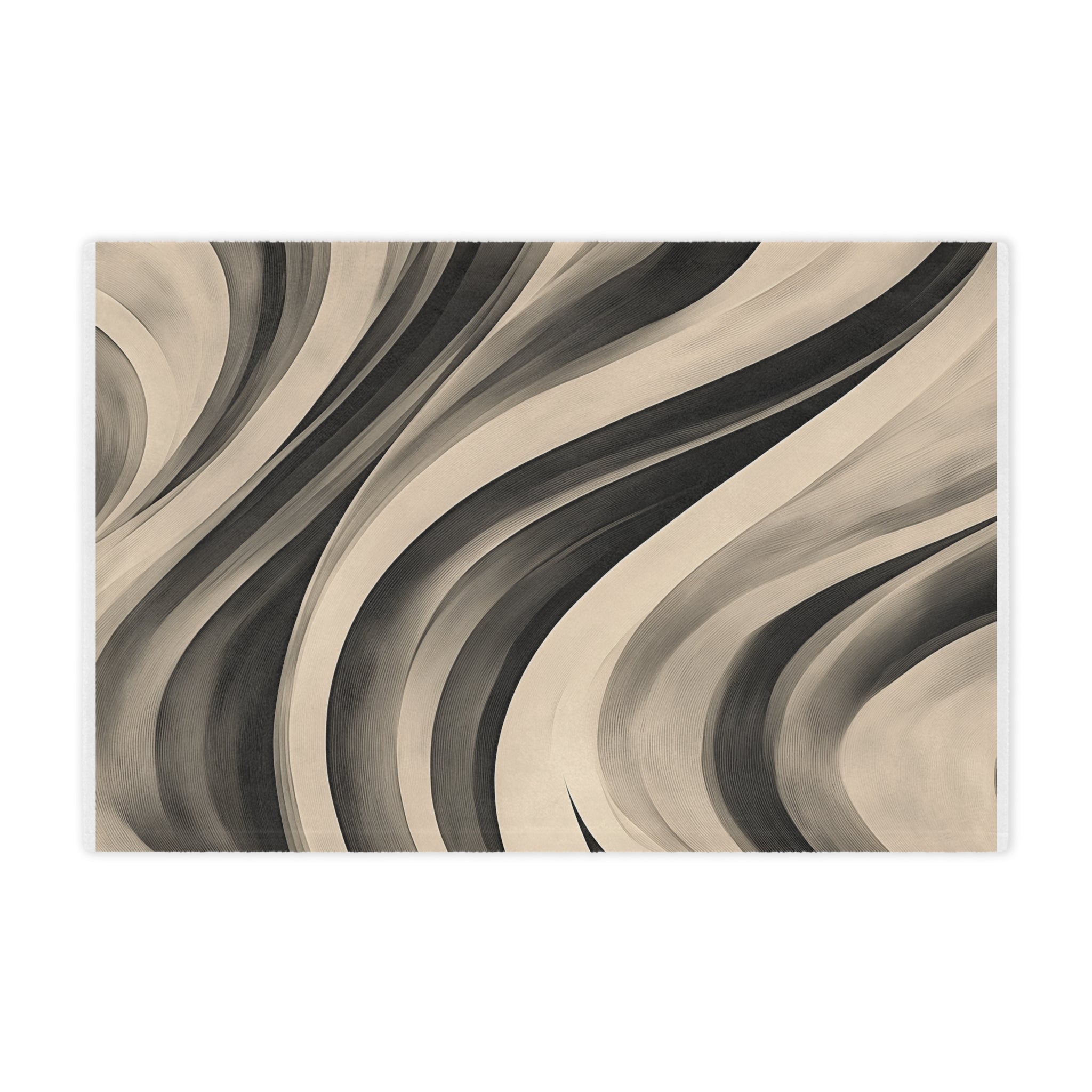 Cozy Neutral Waves Minky Blanket