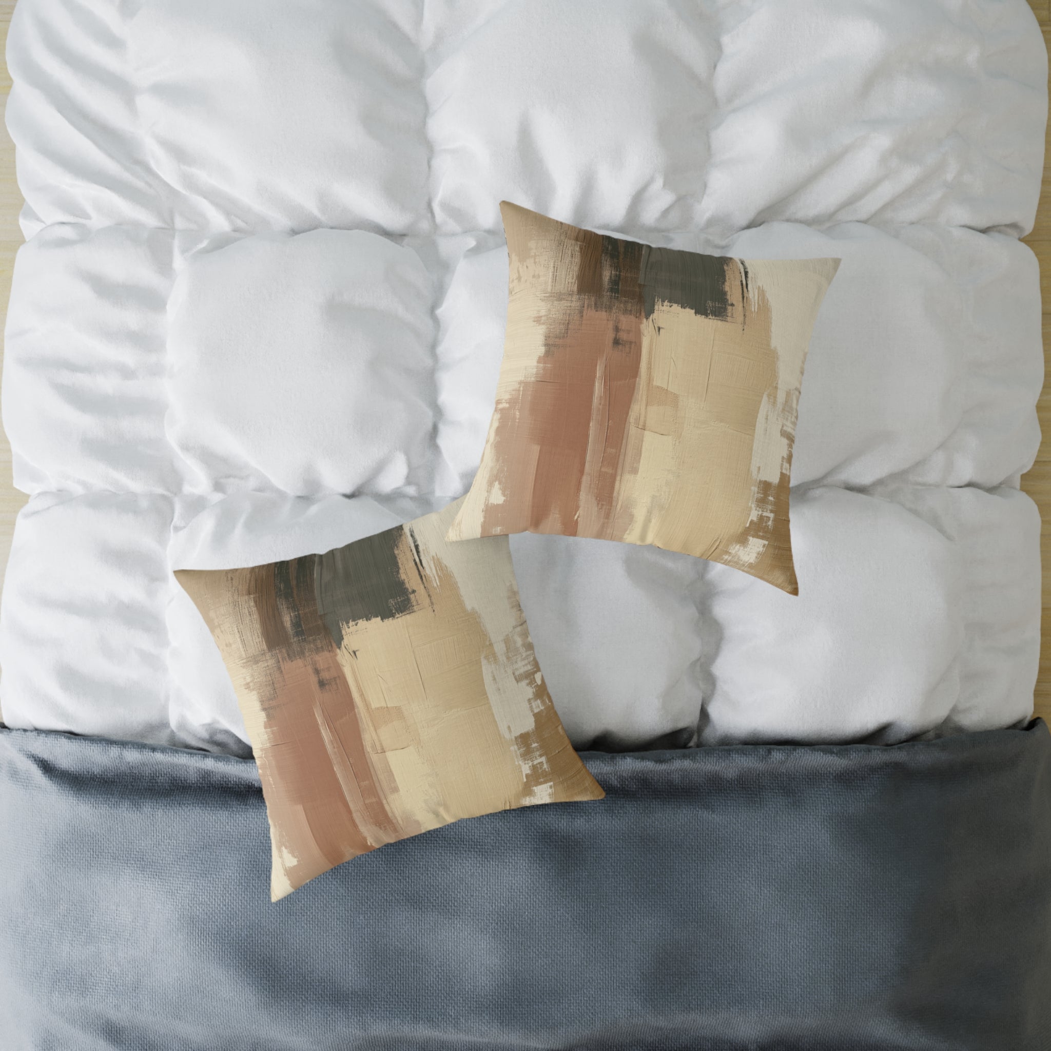 Abstract Boho Square Poly Canvas Pillow