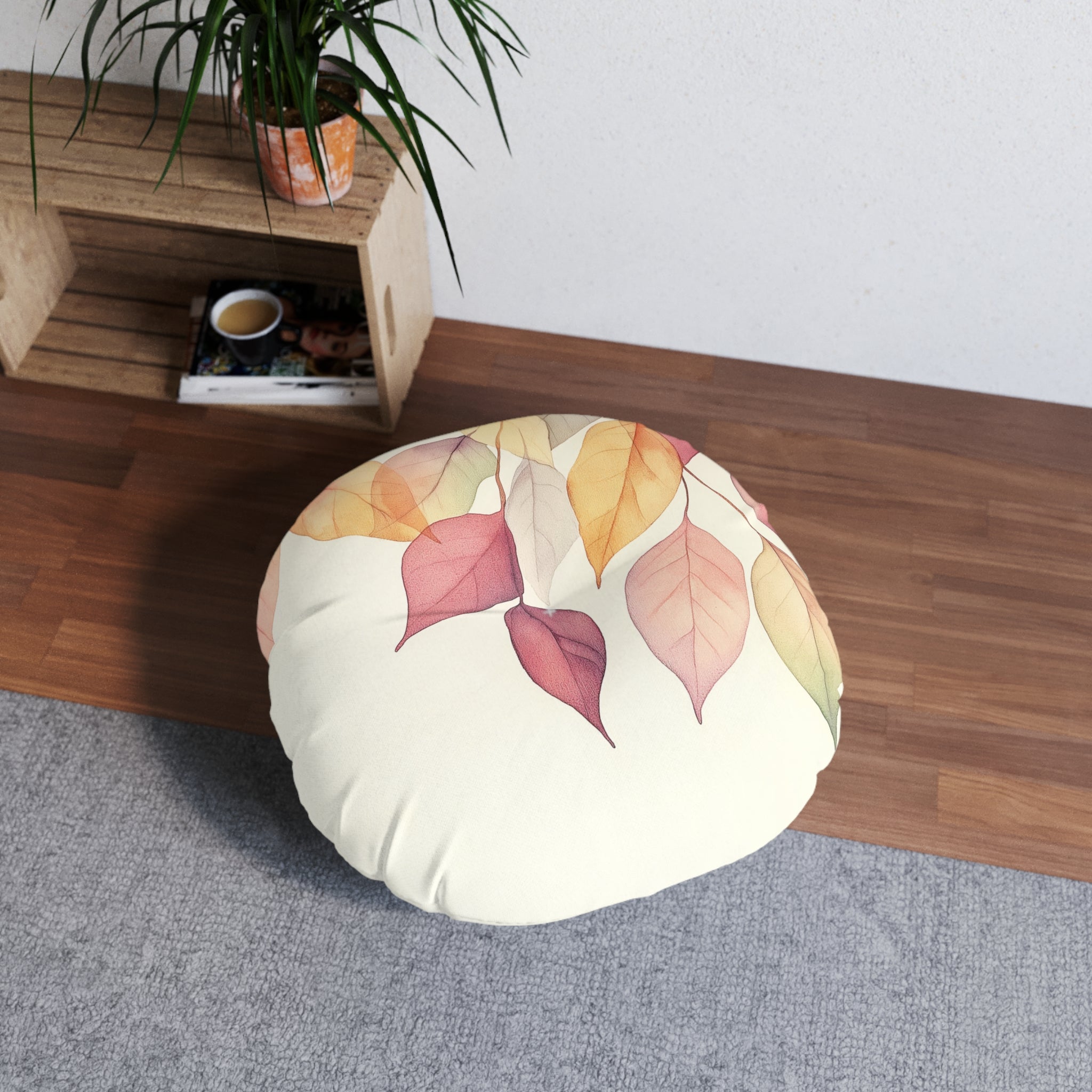 Autumn Leaves Tufted Floor Pillow