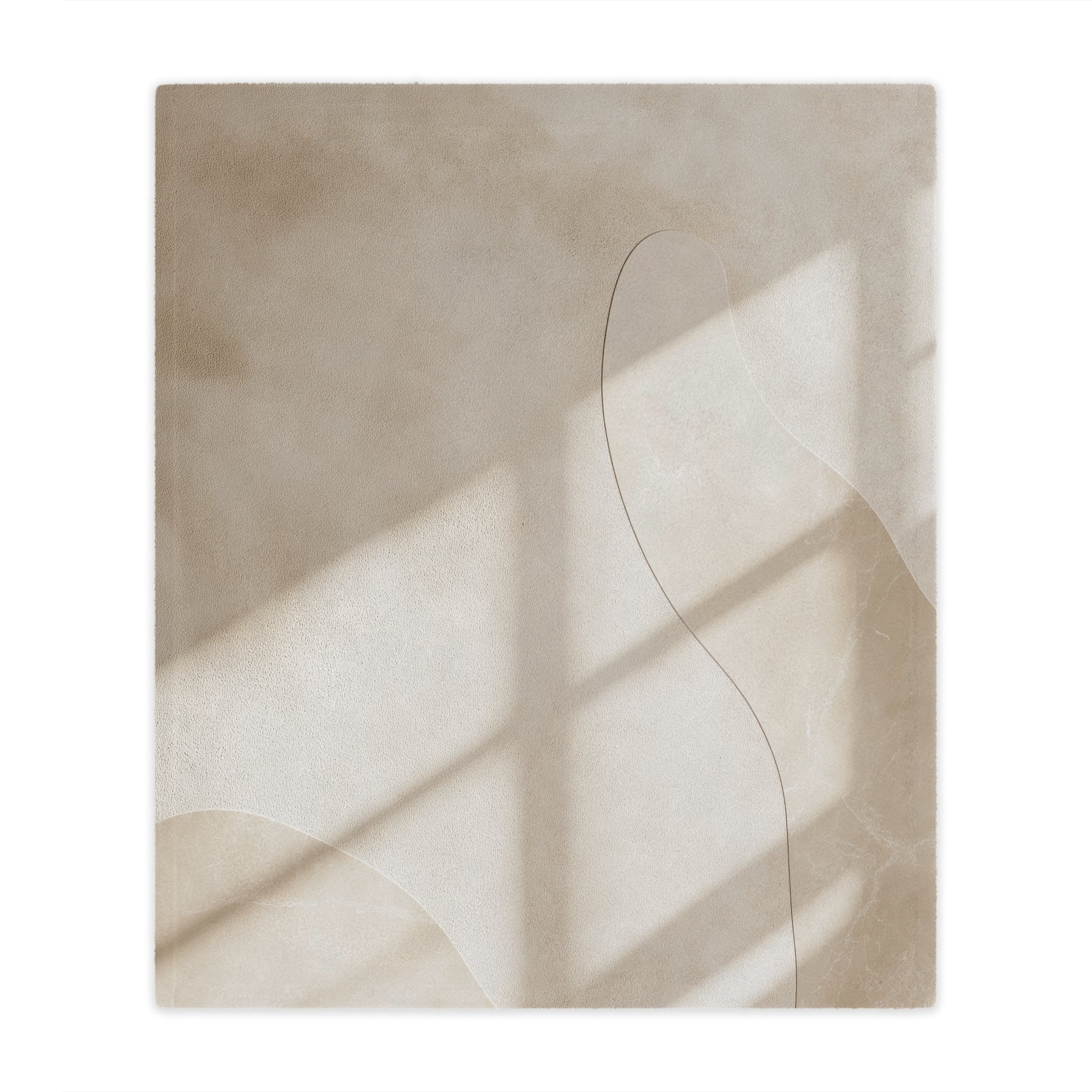 Minimalist Beige Minky Blanket