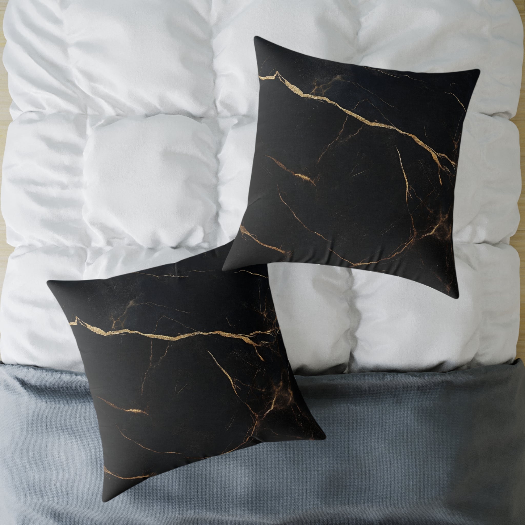 Elegant Black Marble Pillow