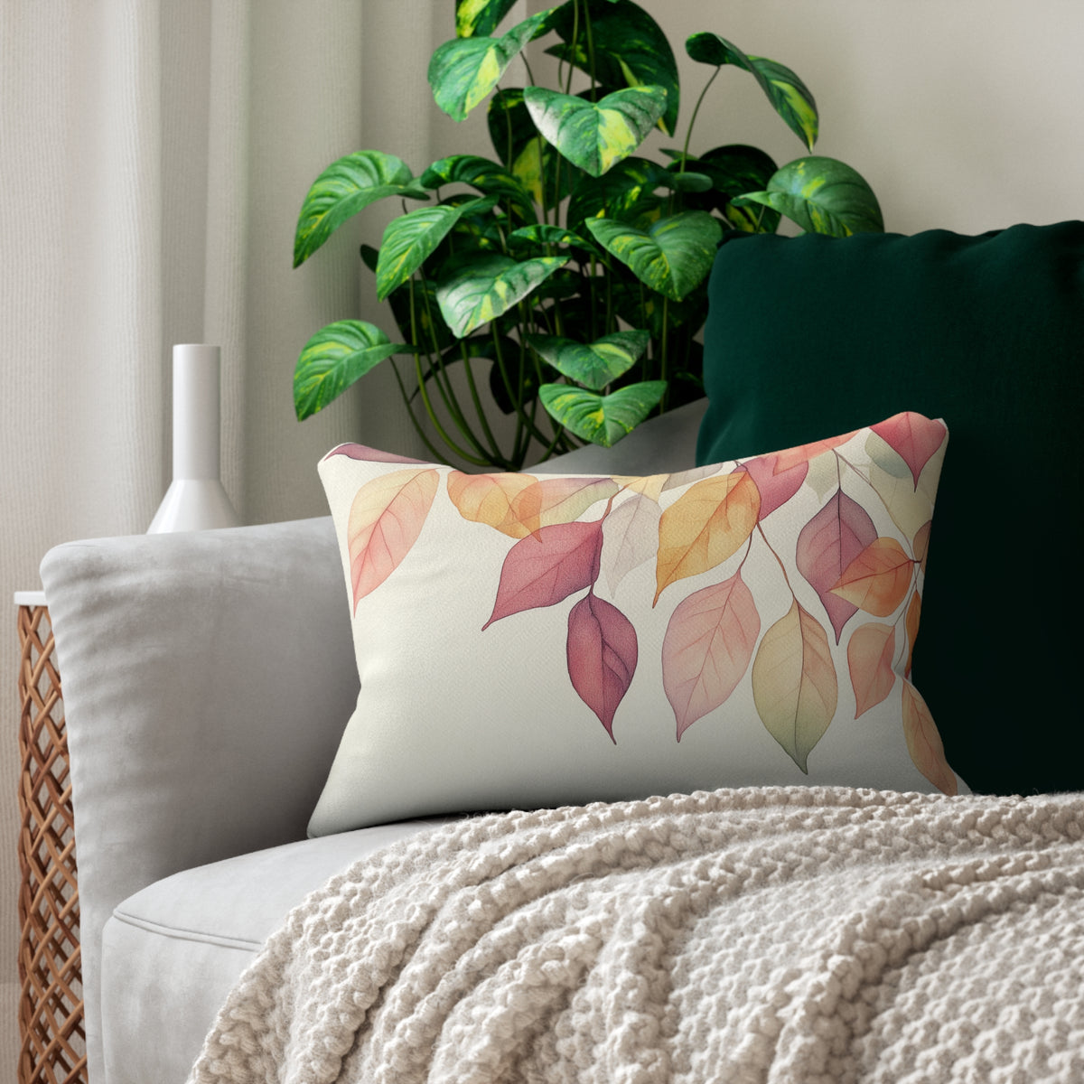 Autumn Leaves Decorative Lumbar Pillow