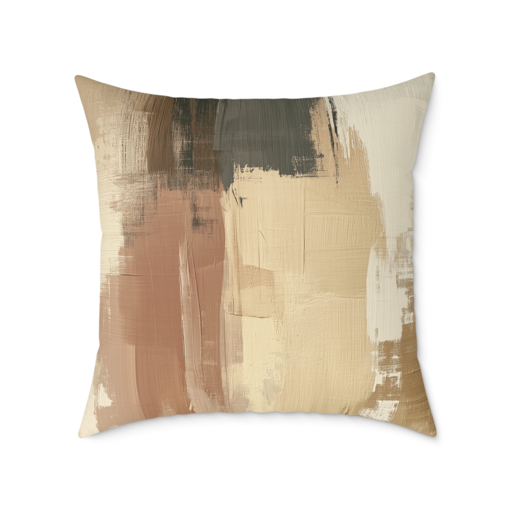 Abstract Boho Square Poly Canvas Pillow