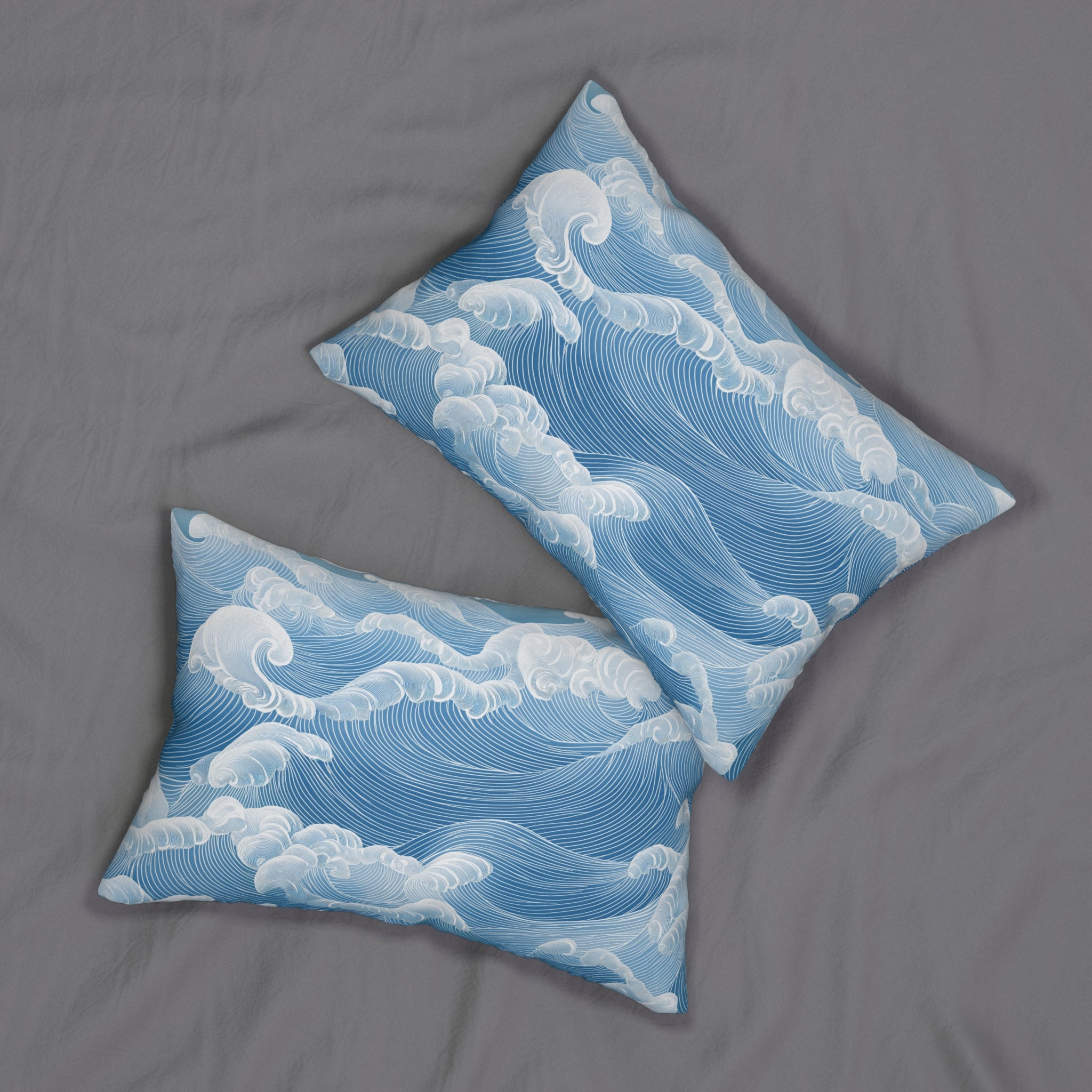 Ocean Waves Spun Polyester Lumbar Pillow