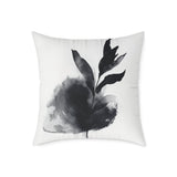 Elegant Black Leaf Print Pillow