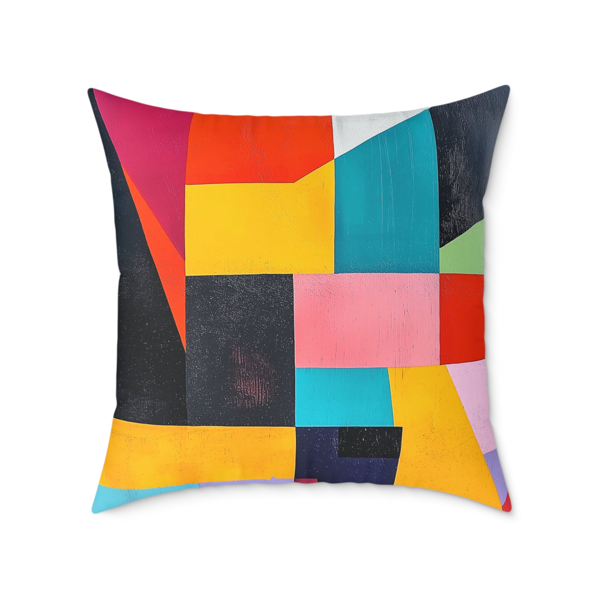 Vibrant Abstract Square Poly Canvas Pillow