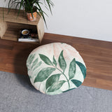 Tropical Leaf Tufted Floor Pillow