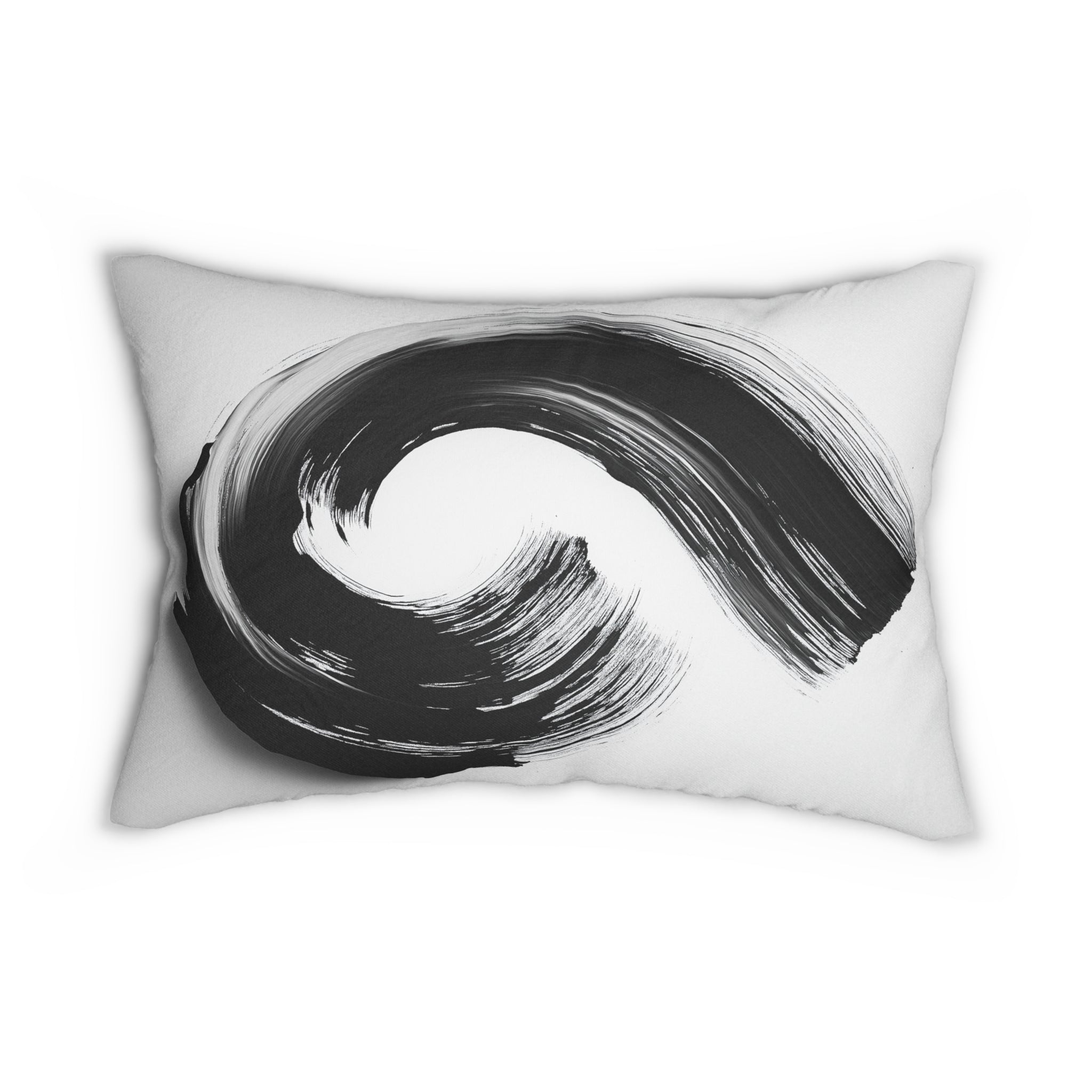 Modern Abstract Black & White Lumbar Pillow