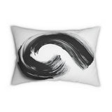 Modern Abstract Black & White Lumbar Pillow