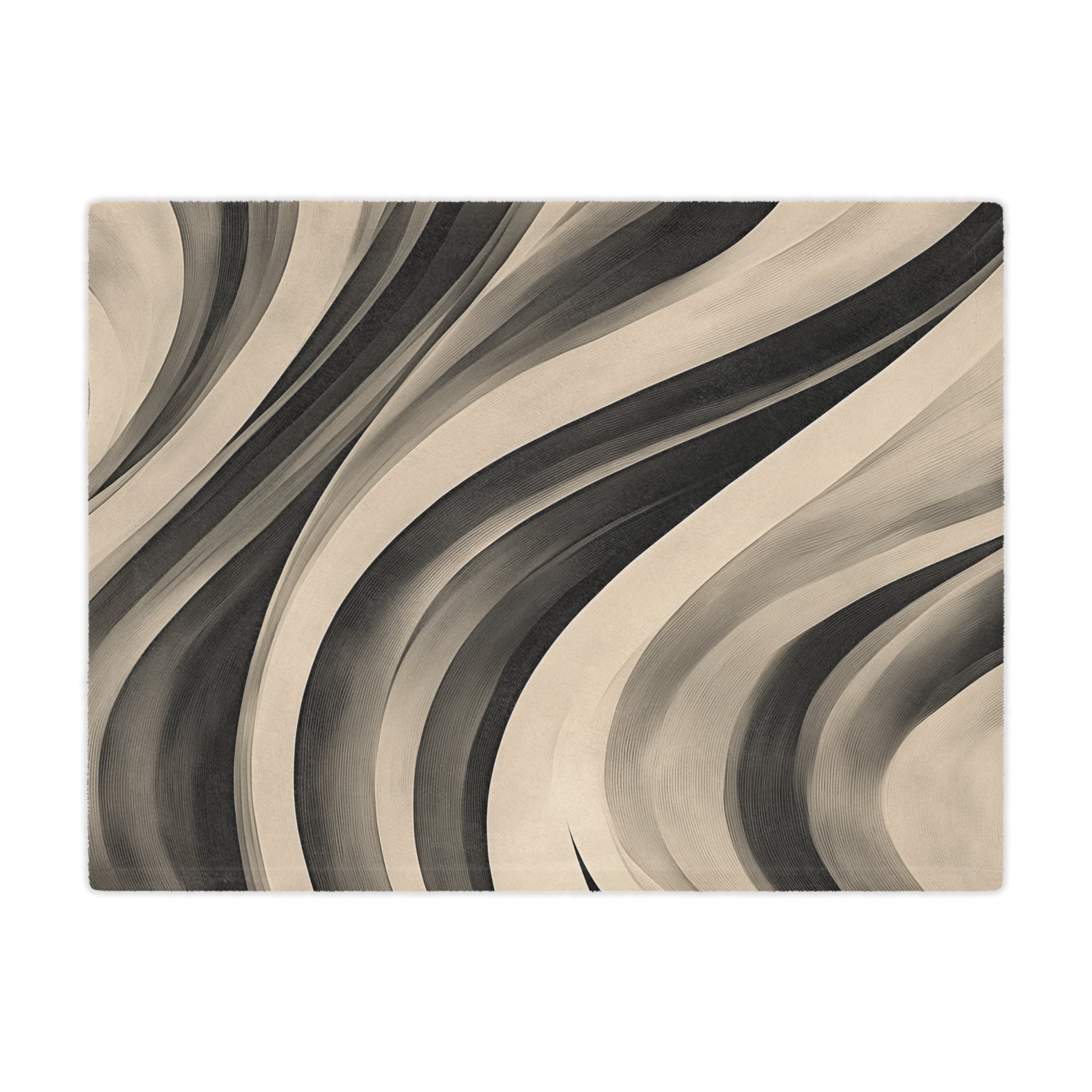 Cozy Neutral Waves Minky Blanket
