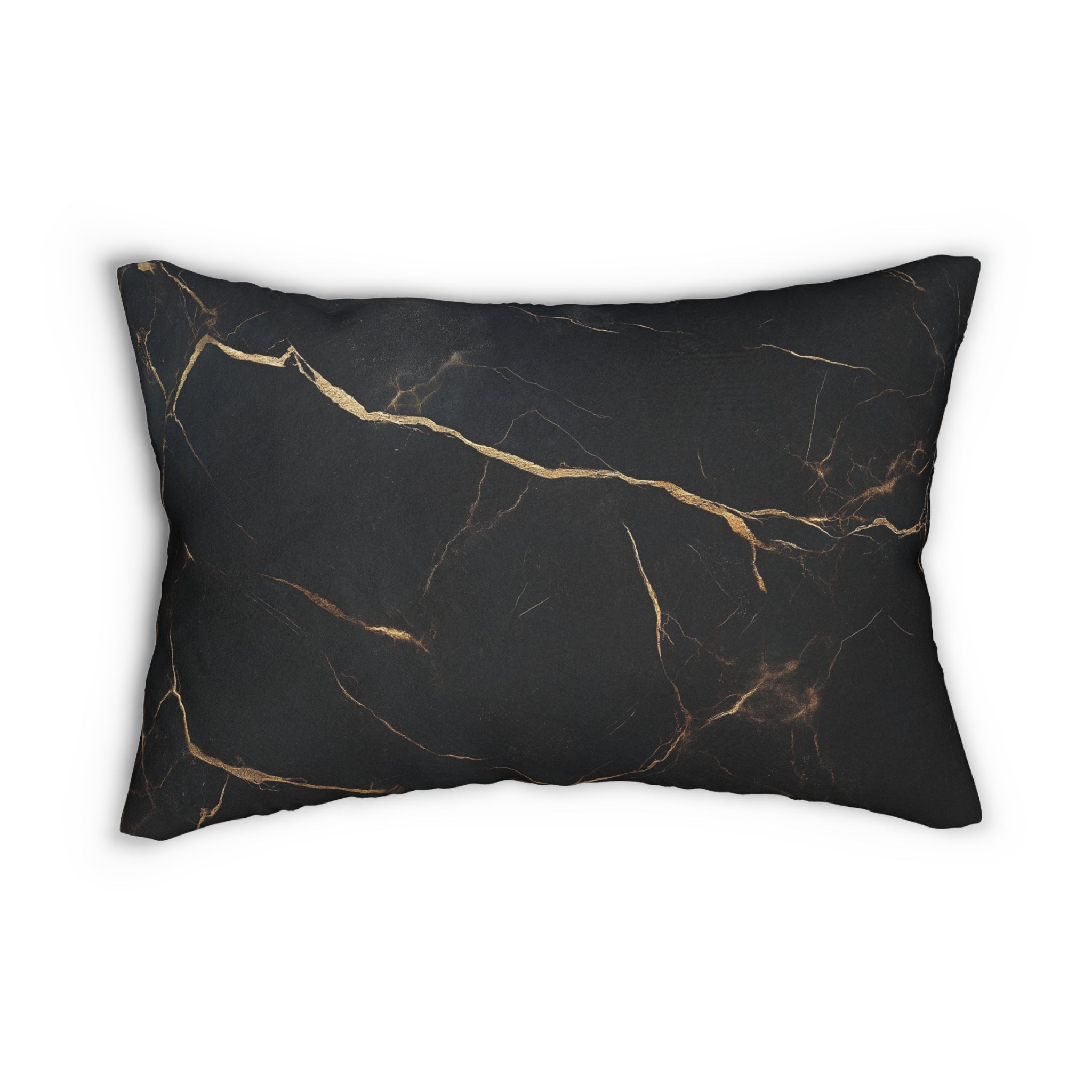 Elegant Black Marble Lumbar Pillow