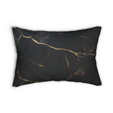 Elegant Black Marble Lumbar Pillow