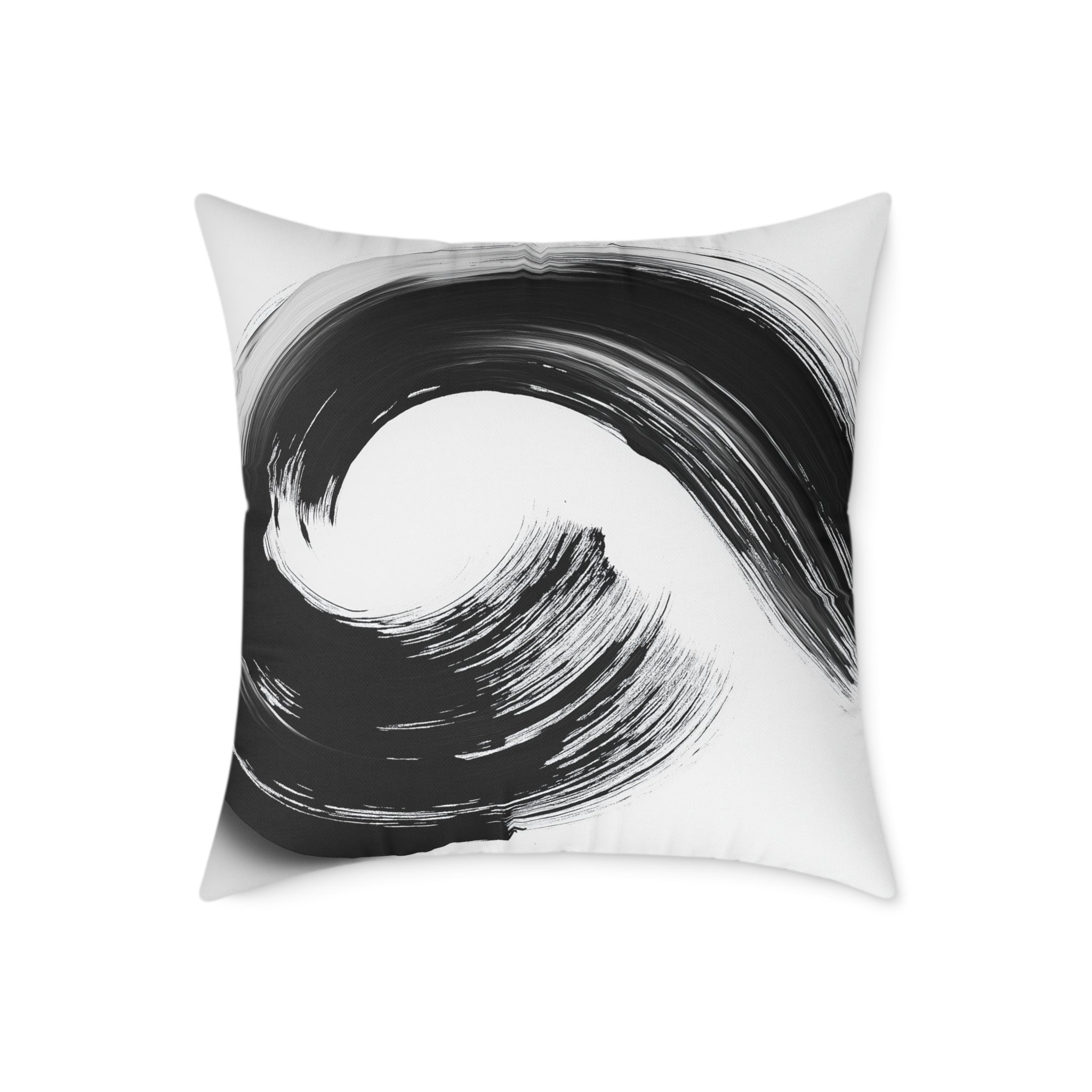 Abstract Wave Poly Canvas Pillow
