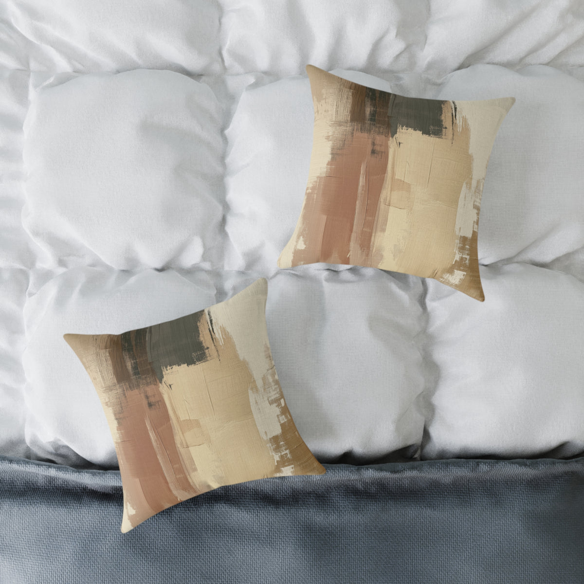 Abstract Boho Square Poly Canvas Pillow