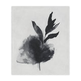 Elegant Black Leaf Minky Blanket