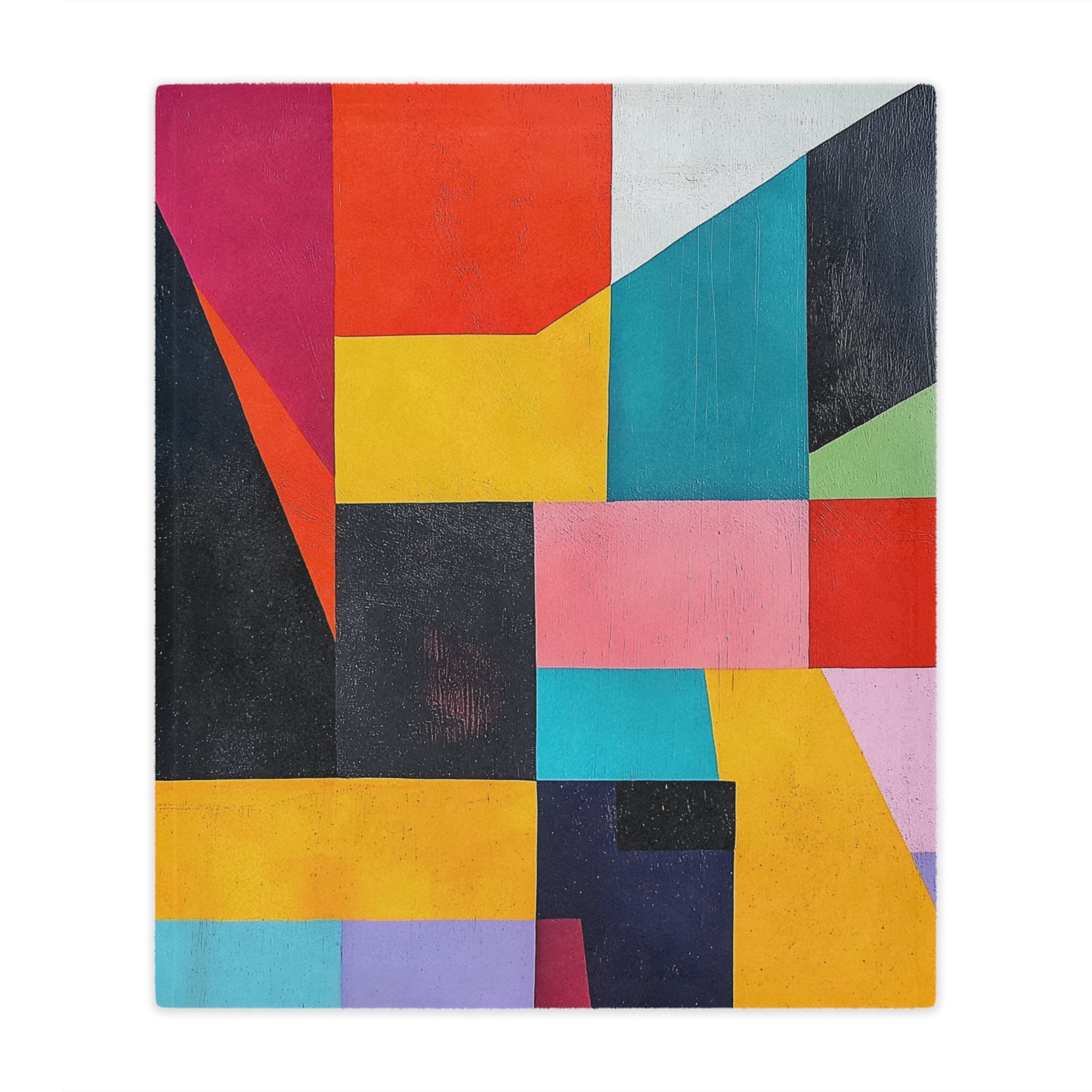 Colorful Geometric Minky Blanket