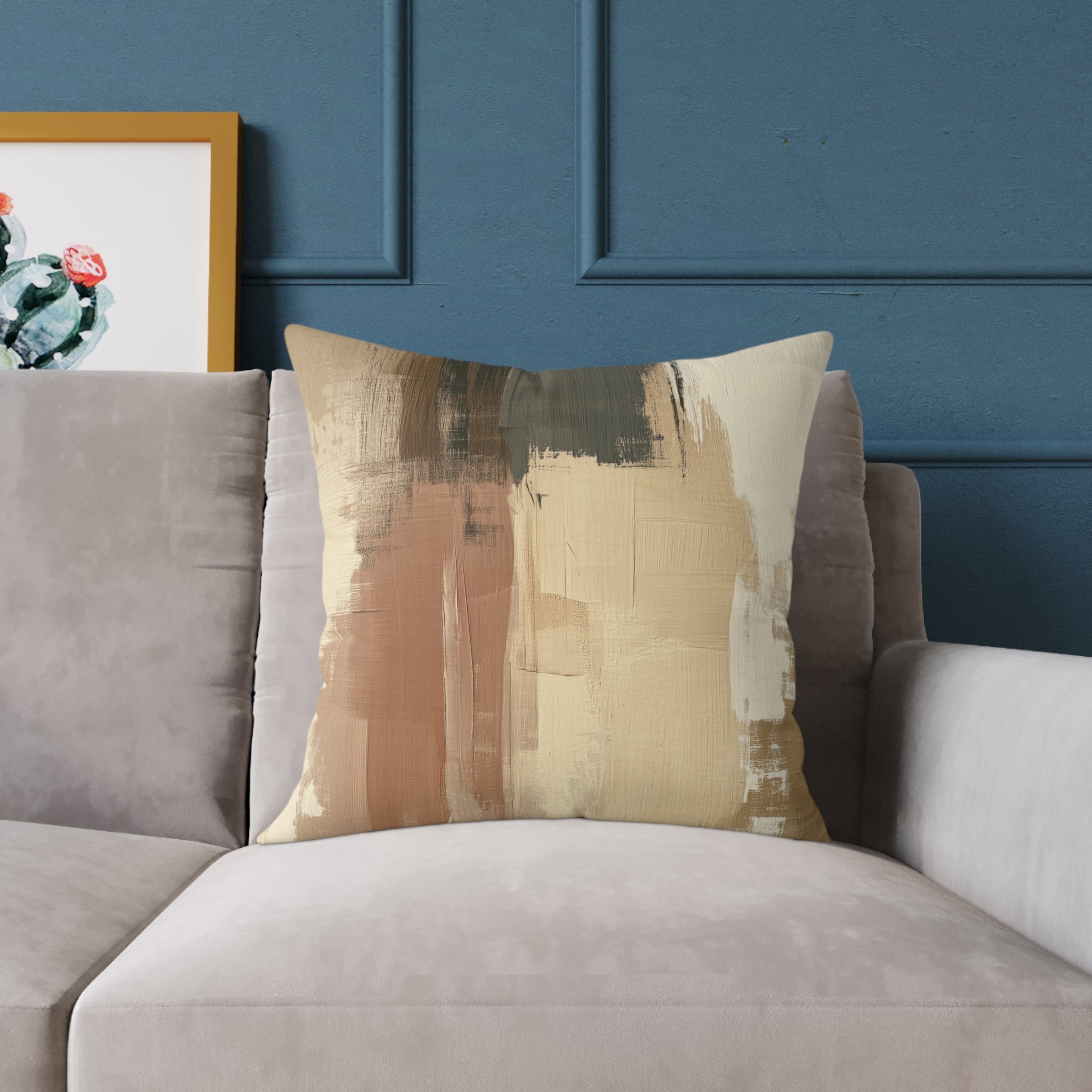 Abstract Boho Square Poly Canvas Pillow