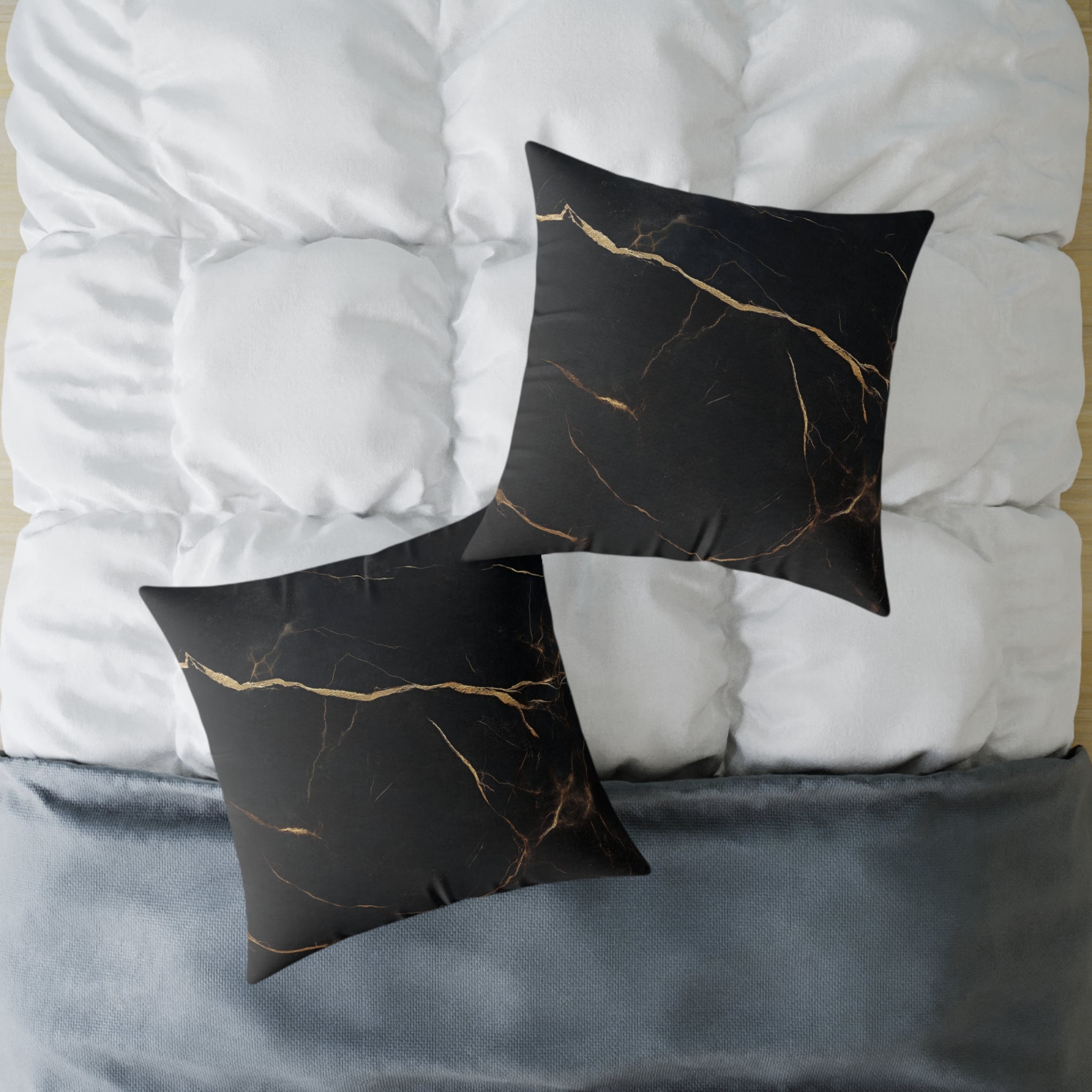 Elegant Black Marble Pillow