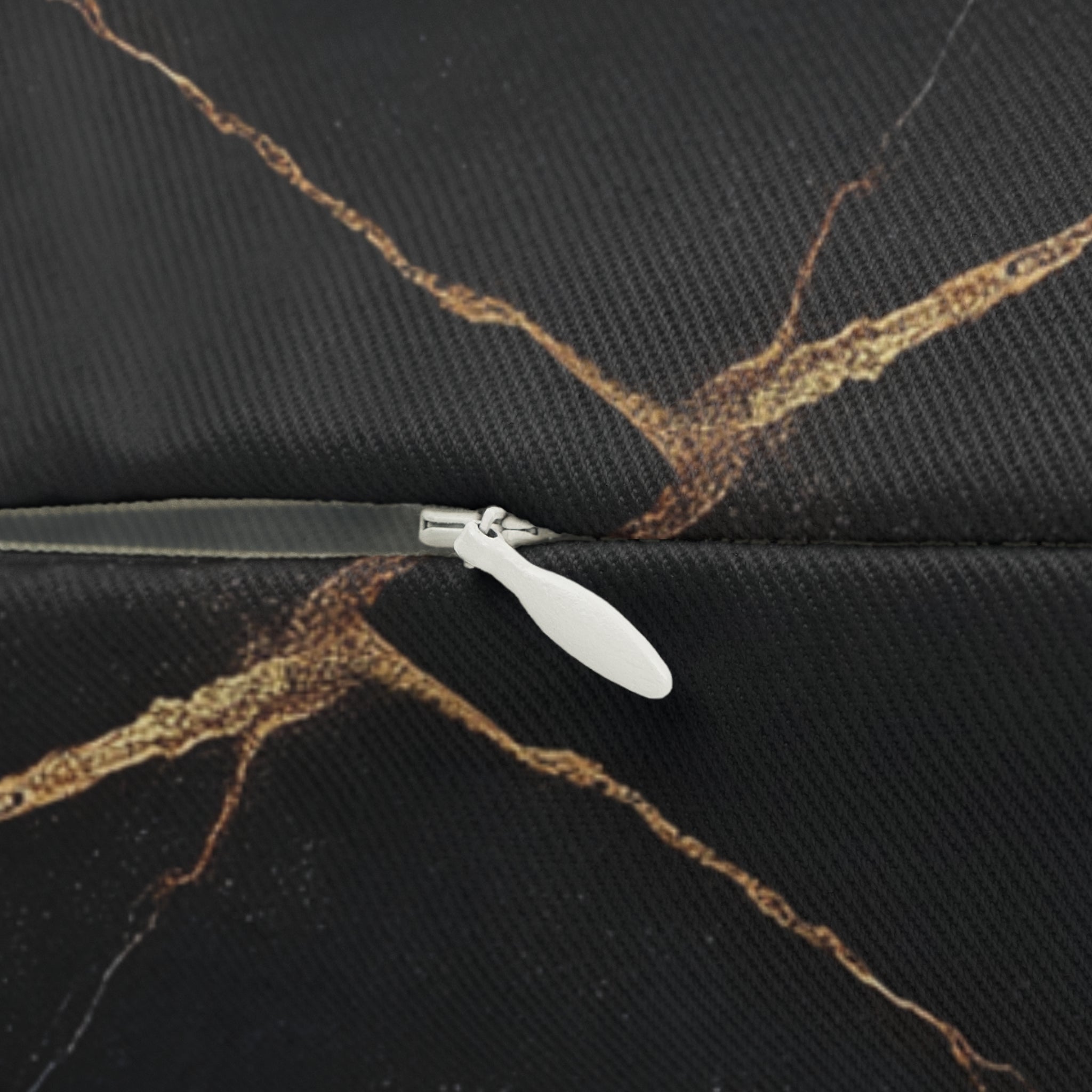 Elegant Black Marble Lumbar Pillow