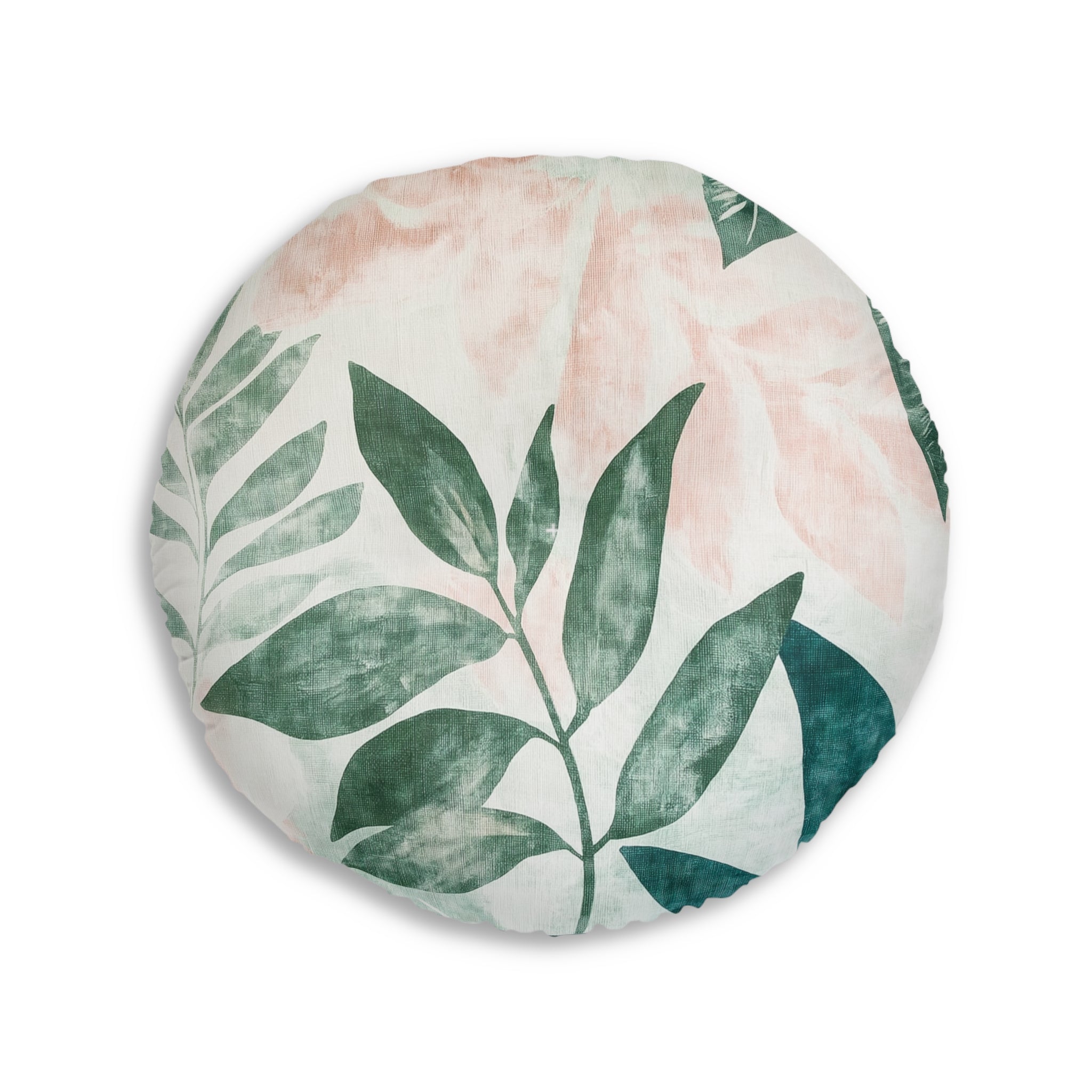 Tropical Leaf Tufted Floor Pillow