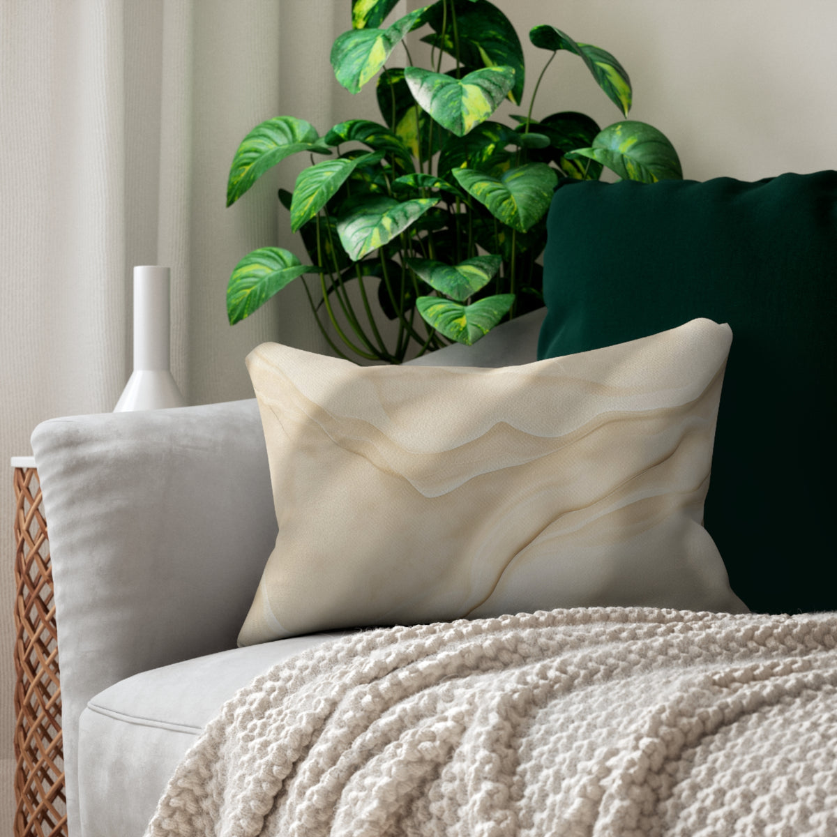 Elegant Abstract Lumbar Pillow