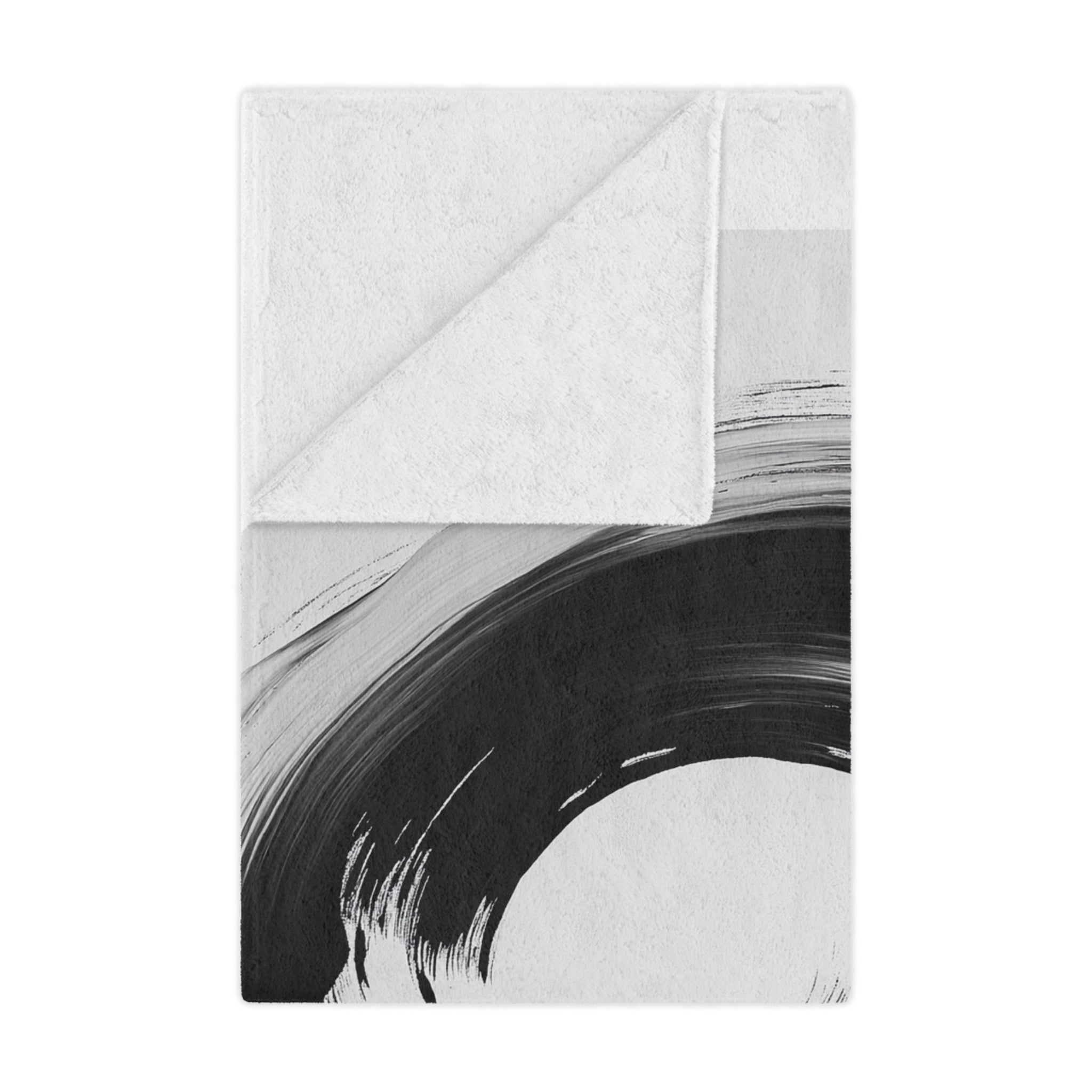 Abstract Black & White Minky Blanket