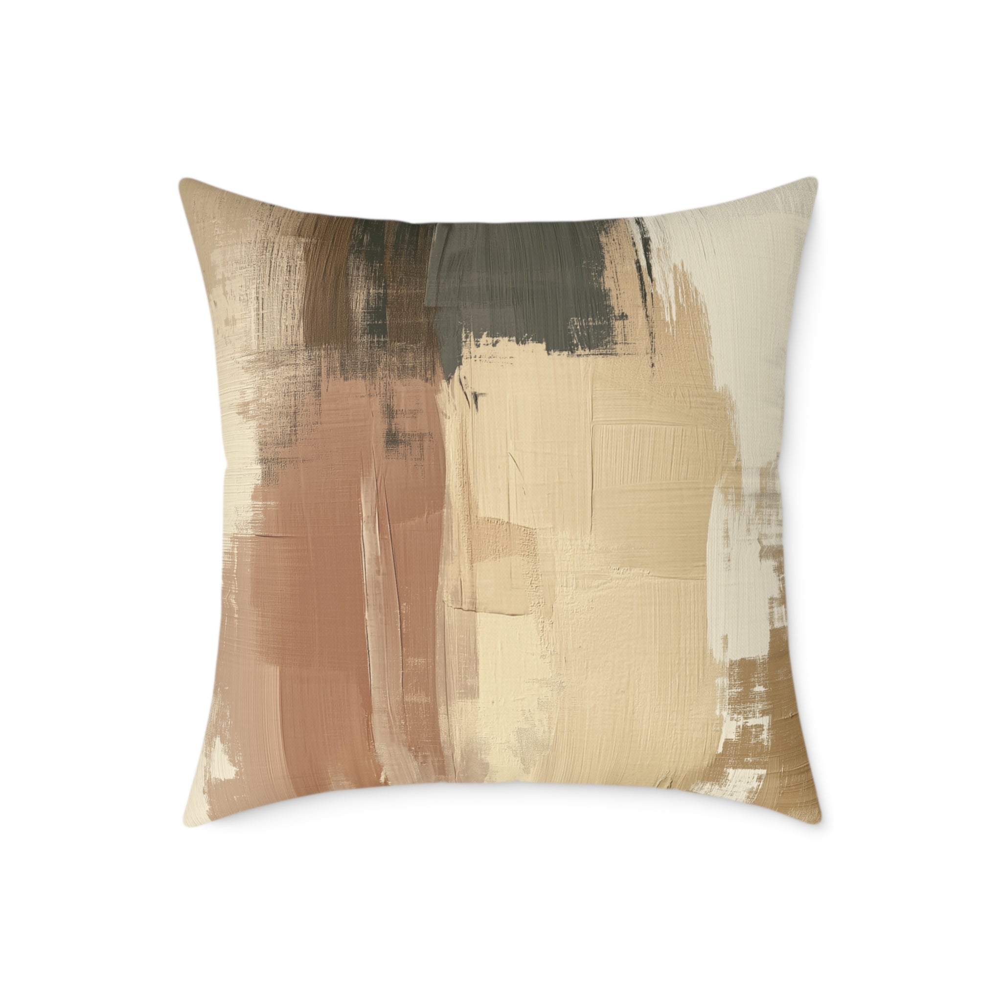 Abstract Boho Square Poly Canvas Pillow