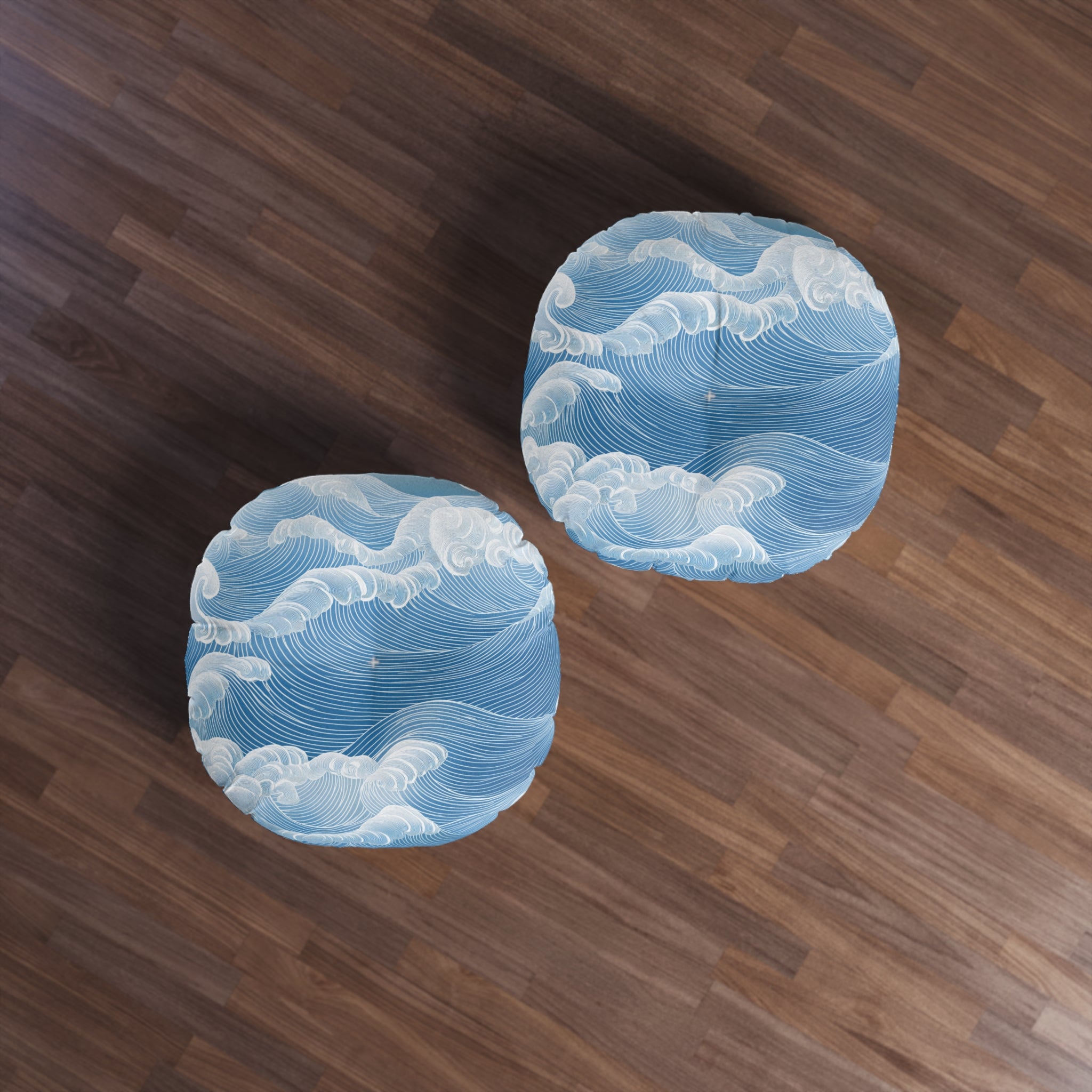 Ocean Wave Tufted Floor Pillow
