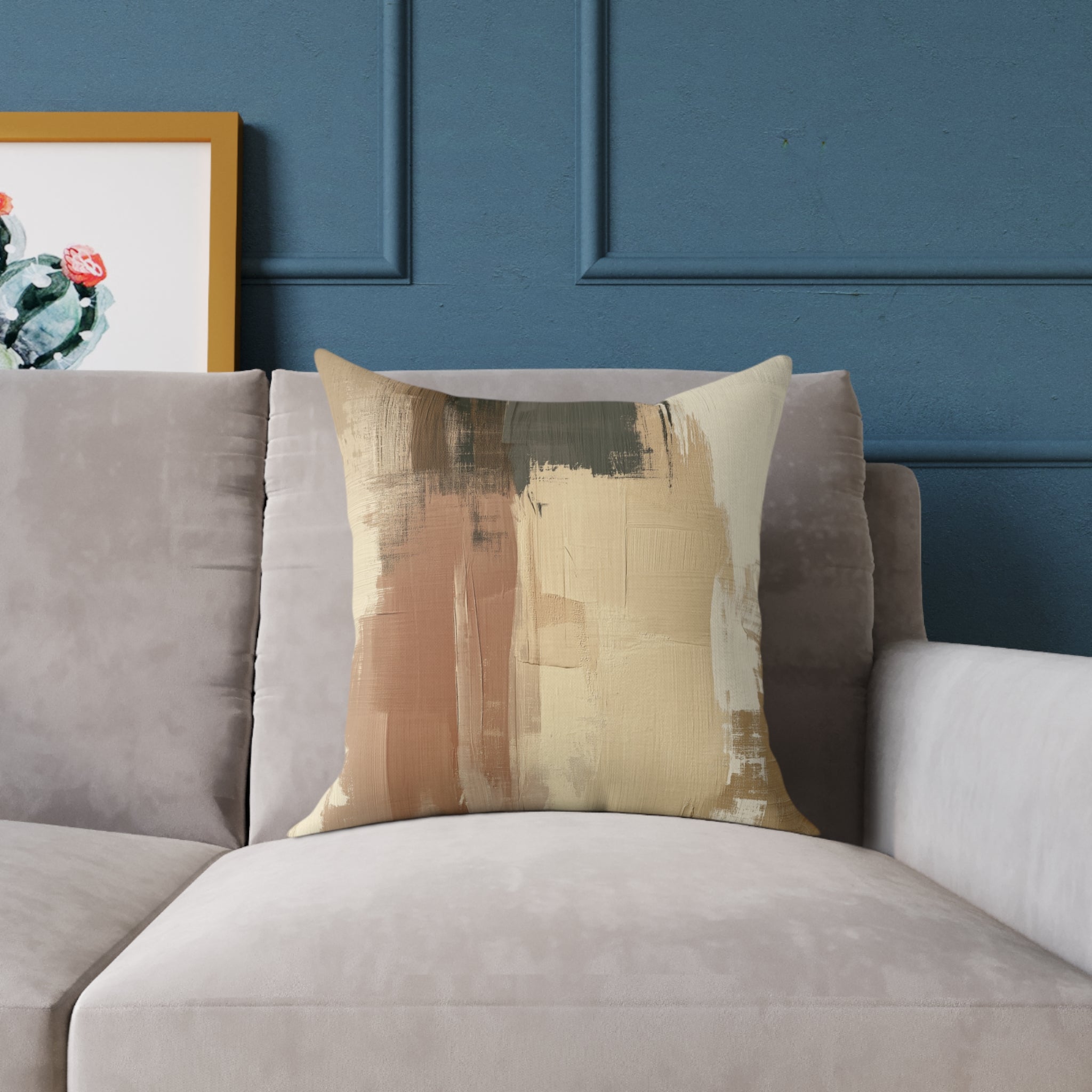 Abstract Boho Square Poly Canvas Pillow