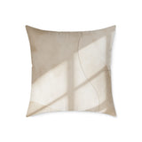 Neutral Abstract Square Poly Canvas Pillow
