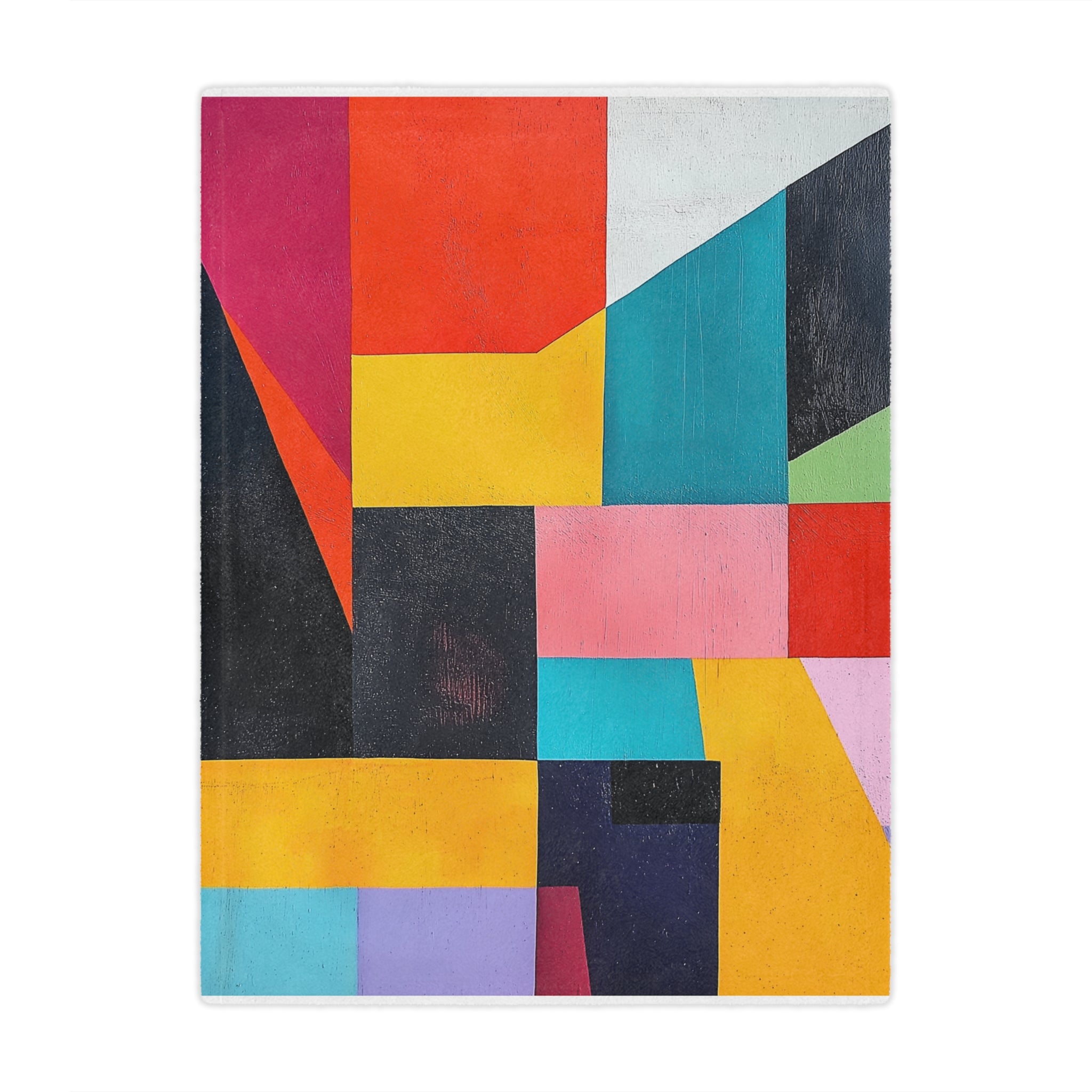Colorful Geometric Minky Blanket