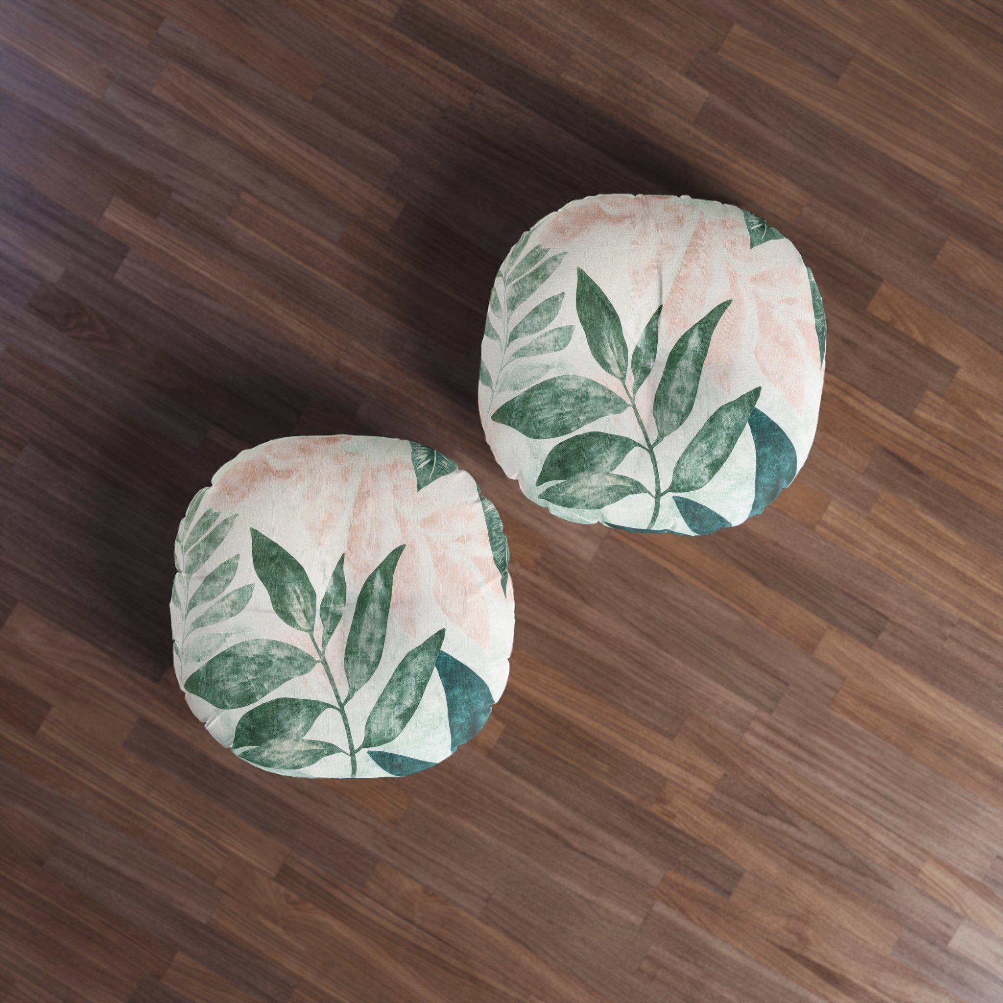 Tropical Leaf Tufted Floor Pillow