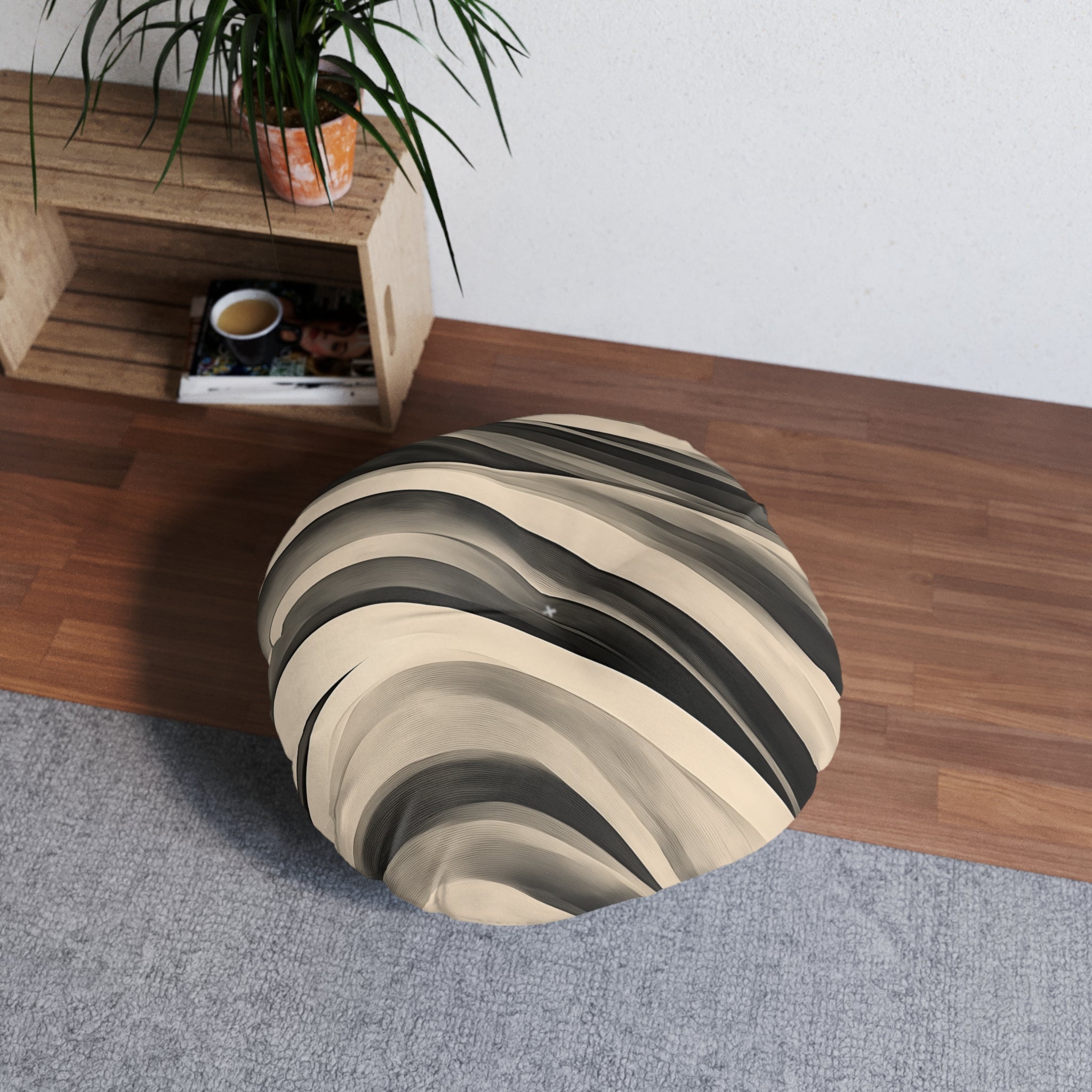 Modern Wave Tufted Floor Pillow