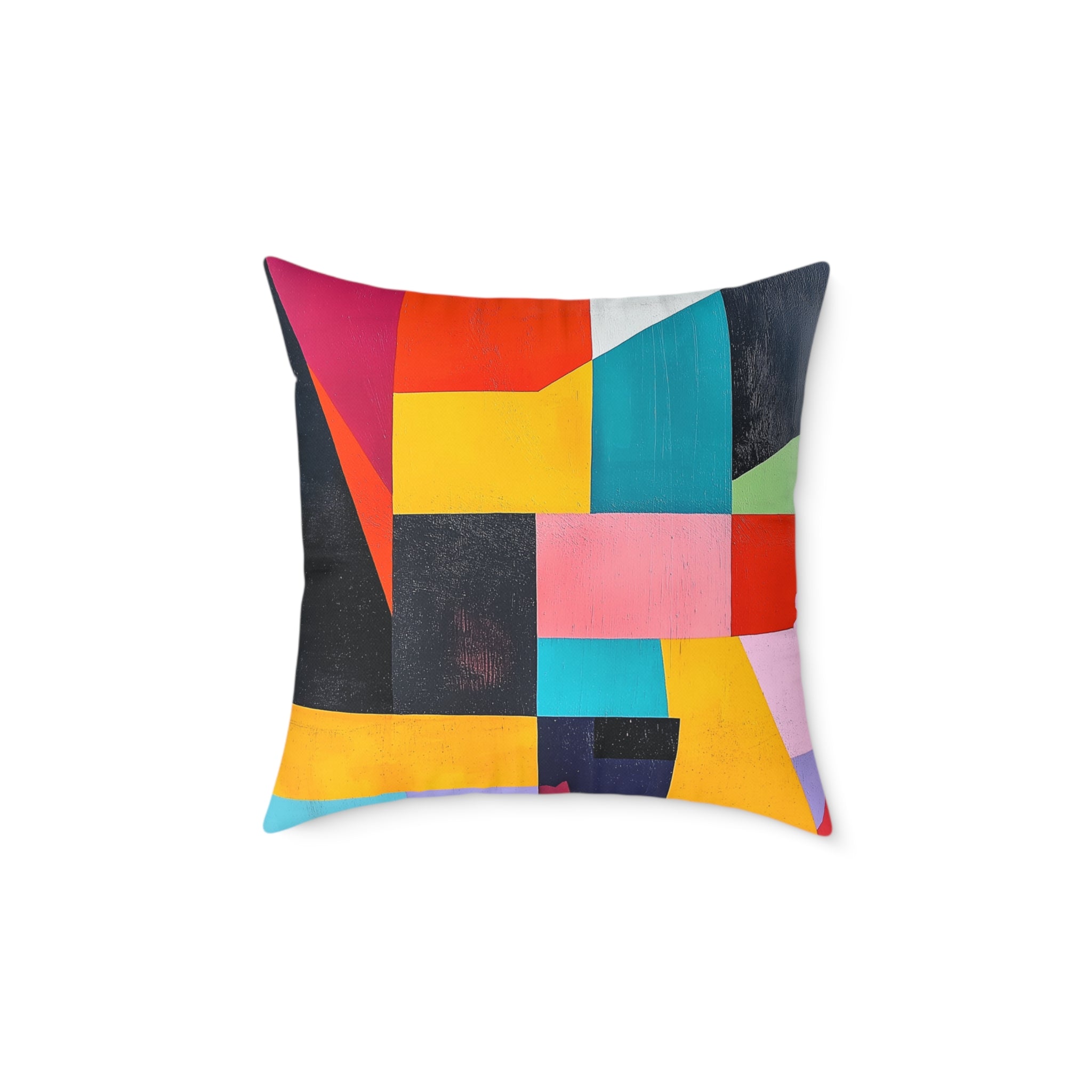 Vibrant Abstract Square Poly Canvas Pillow