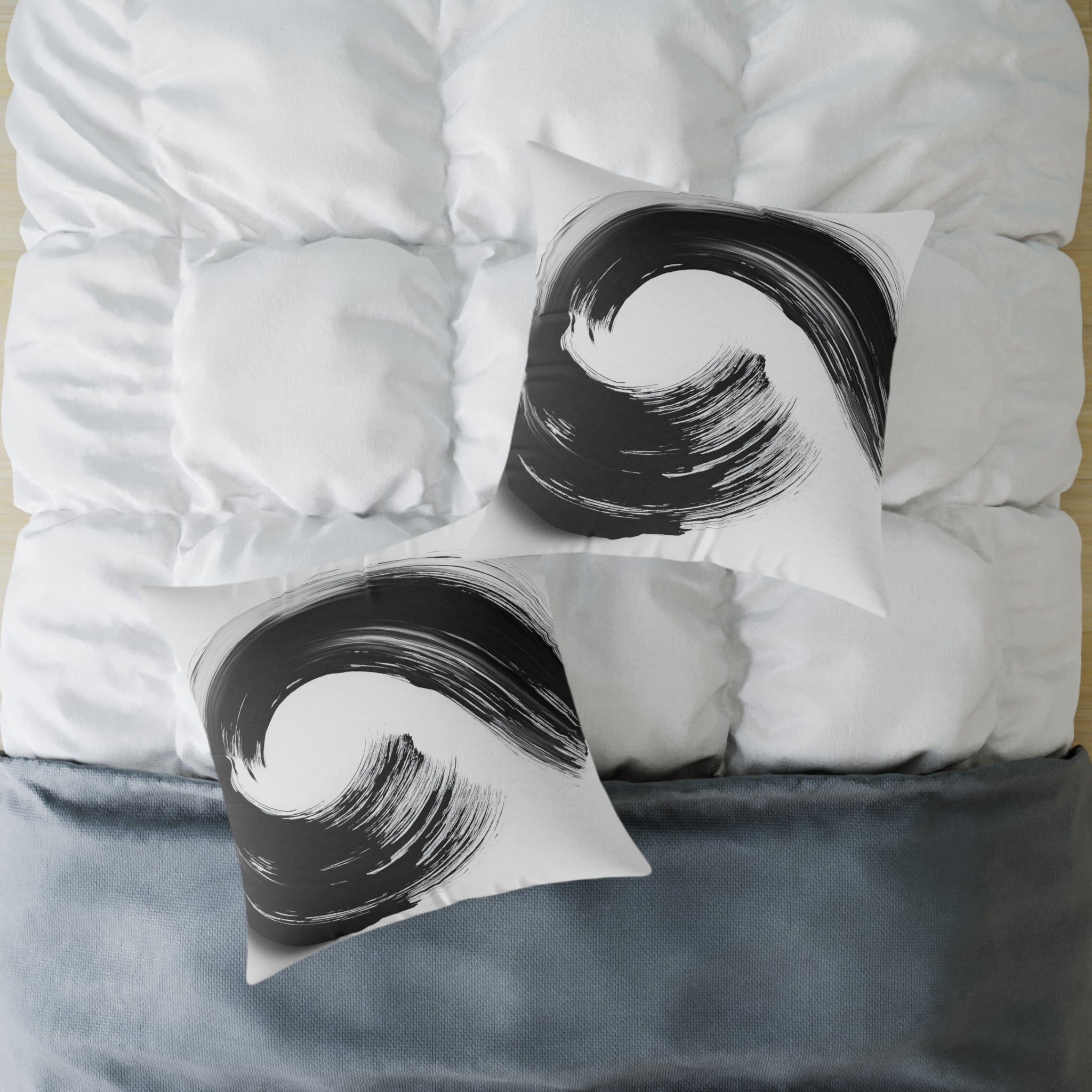 Abstract Wave Poly Canvas Pillow