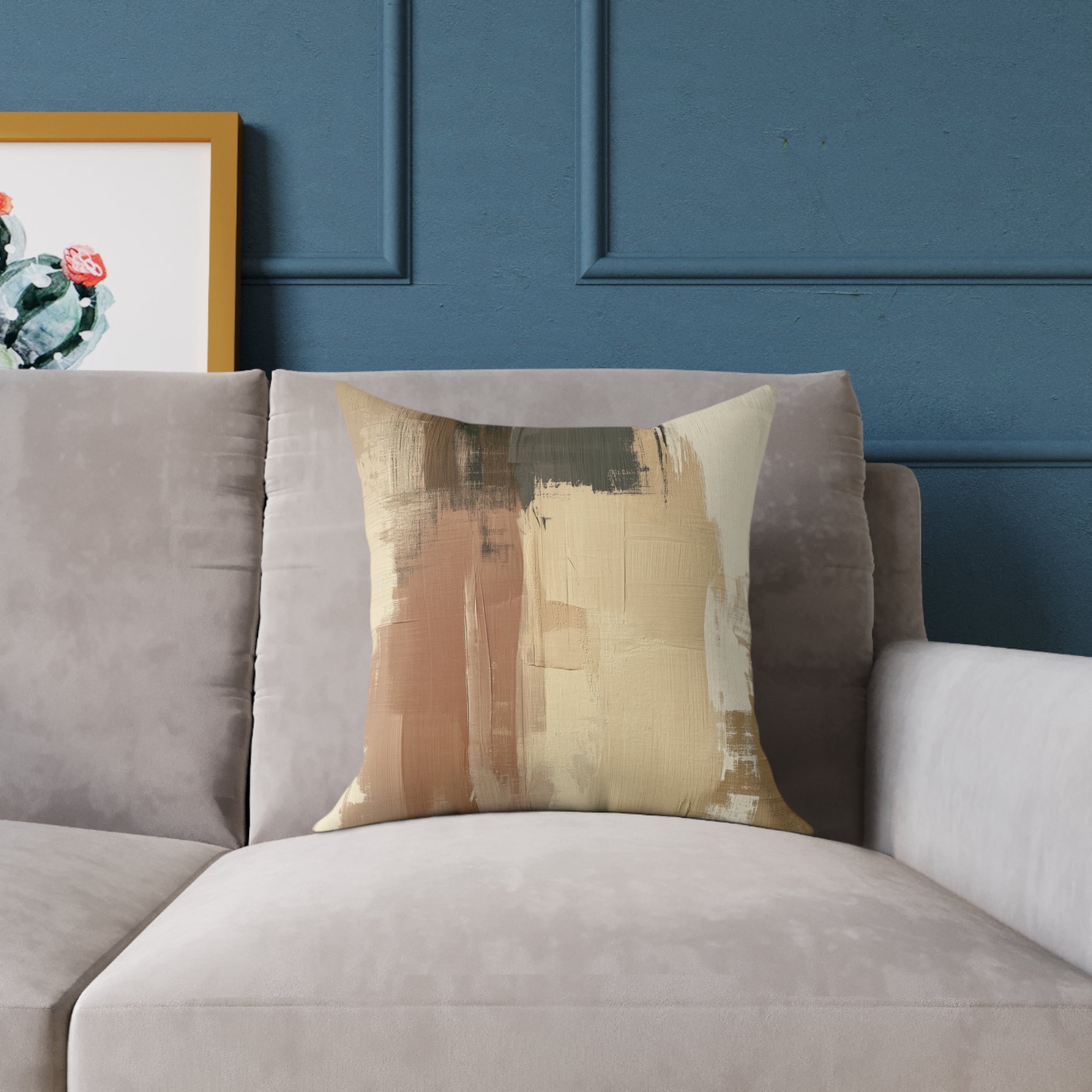 Abstract Boho Square Poly Canvas Pillow
