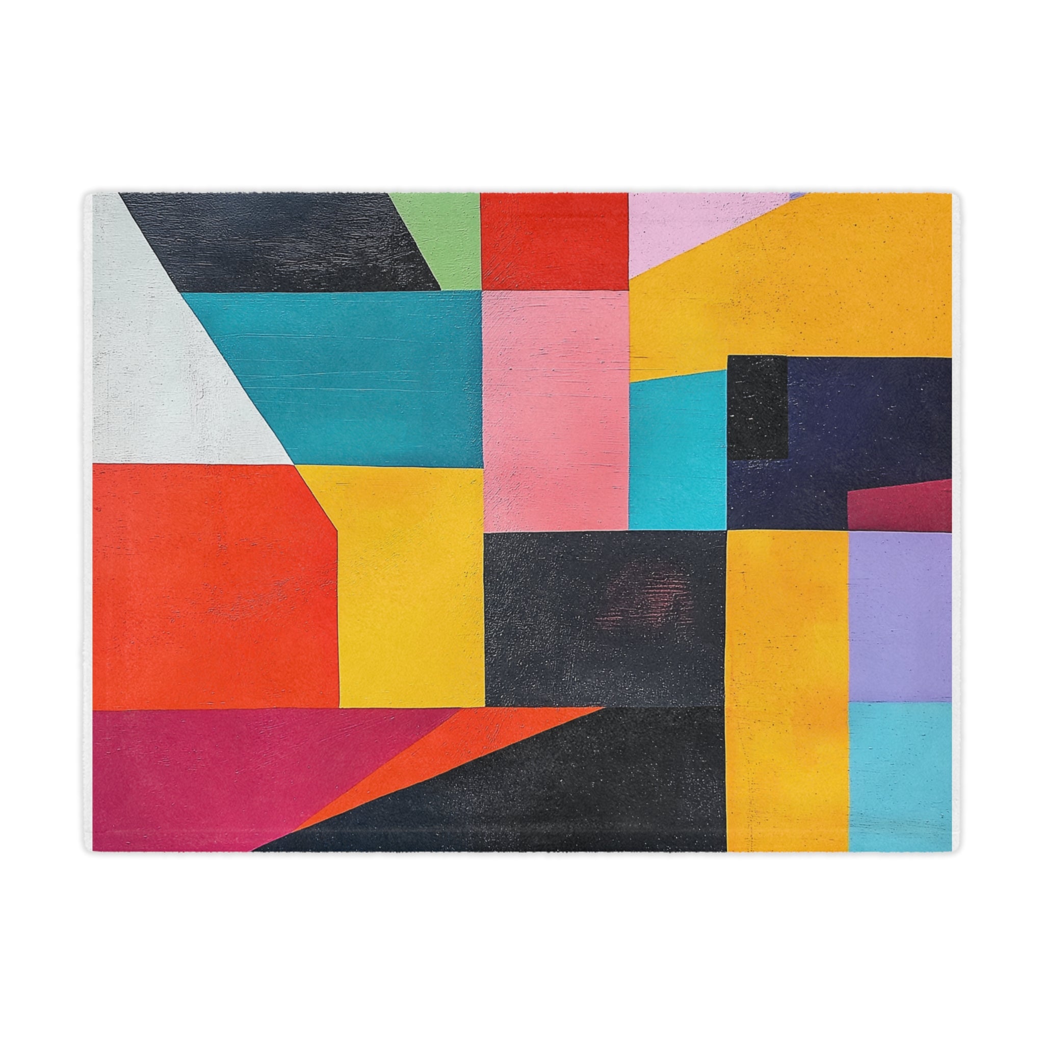 Colorful Geometric Minky Blanket