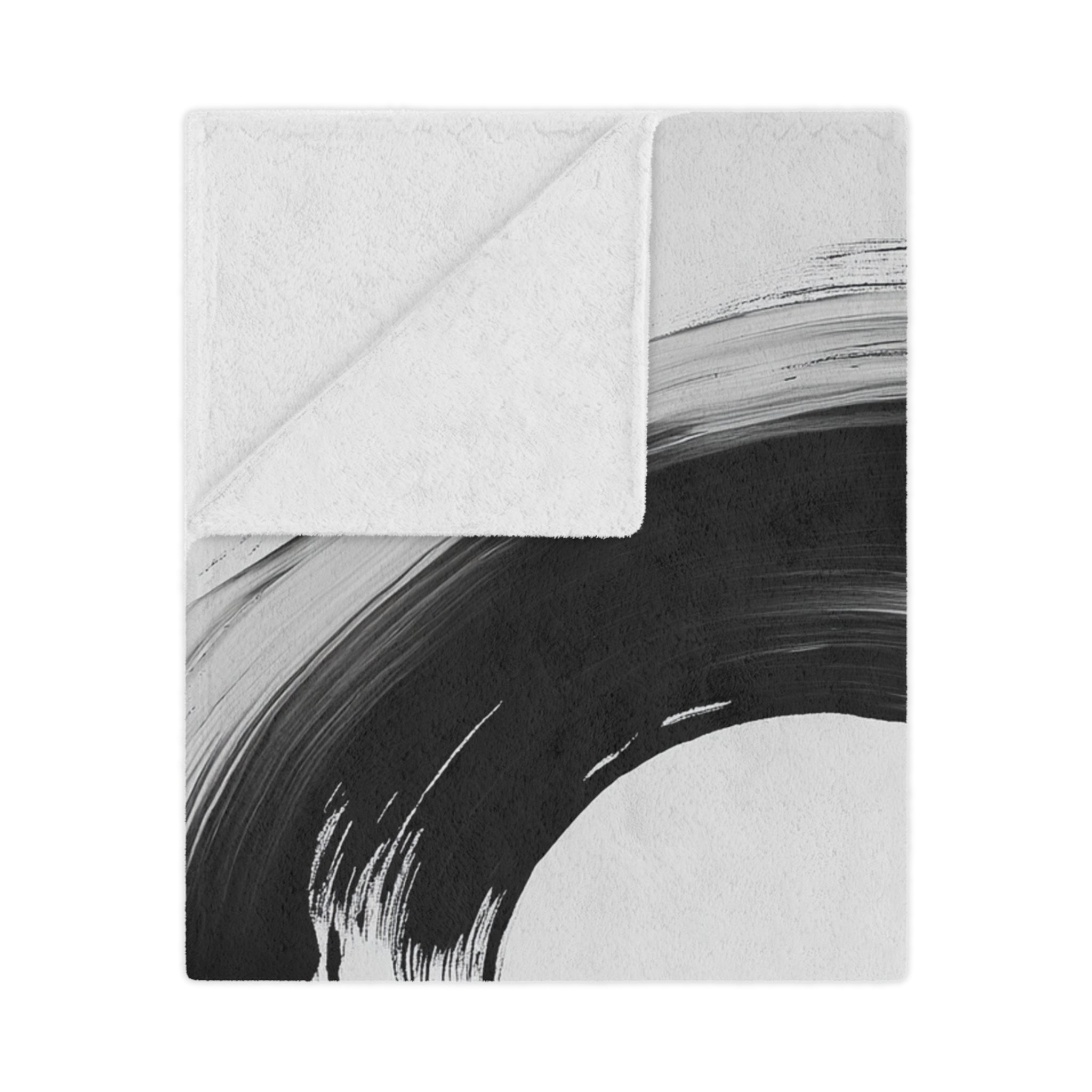 Abstract Black & White Minky Blanket