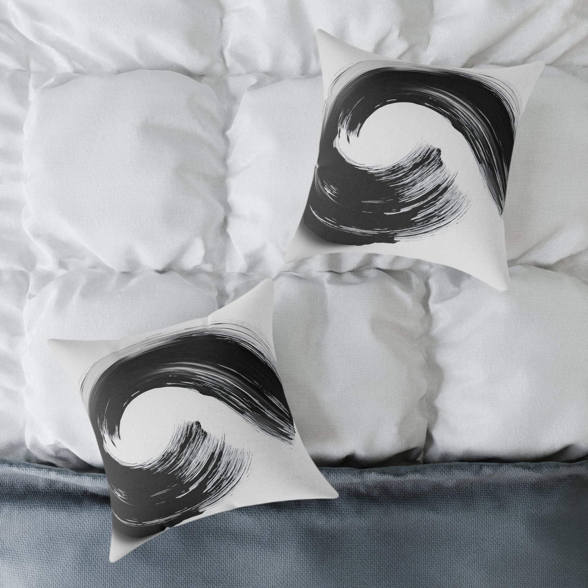 Abstract Wave Poly Canvas Pillow