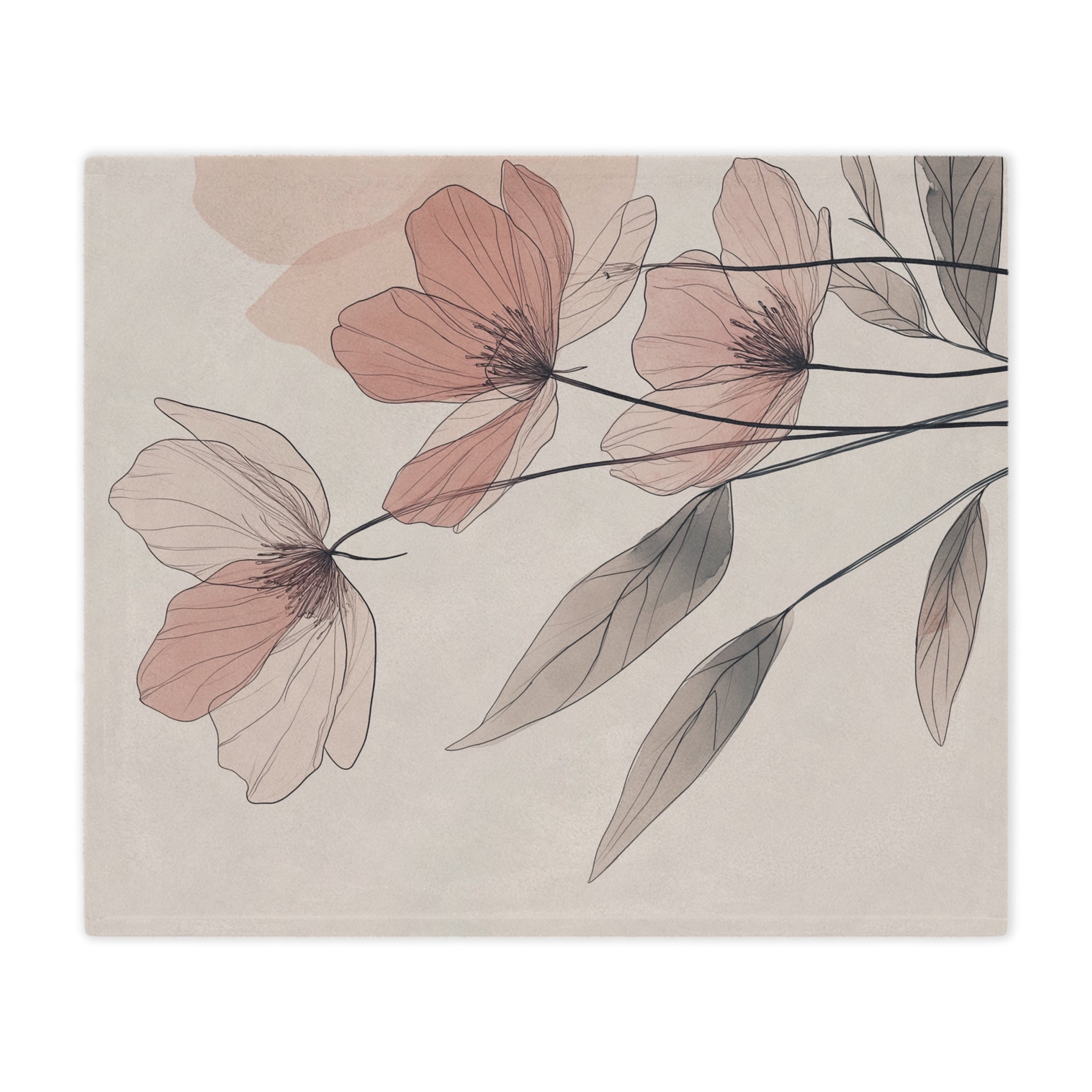 Elegant Floral Minky Blanket